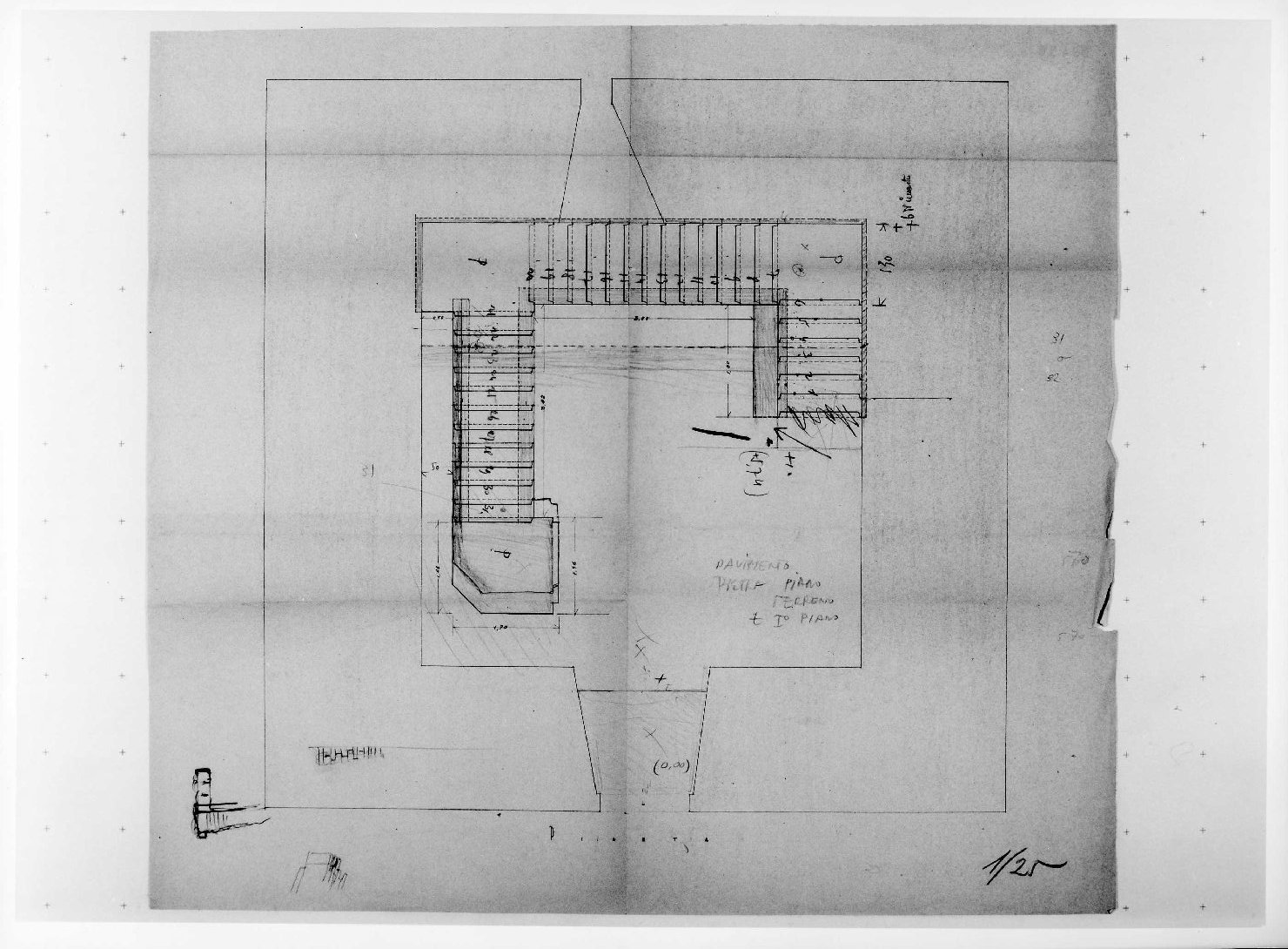 porta del Morbio, mastio e ala della Reggia del Museo di Castelvecchio di Verona (disegno preparatorio) di Scarpa Carlo (sec. XX)