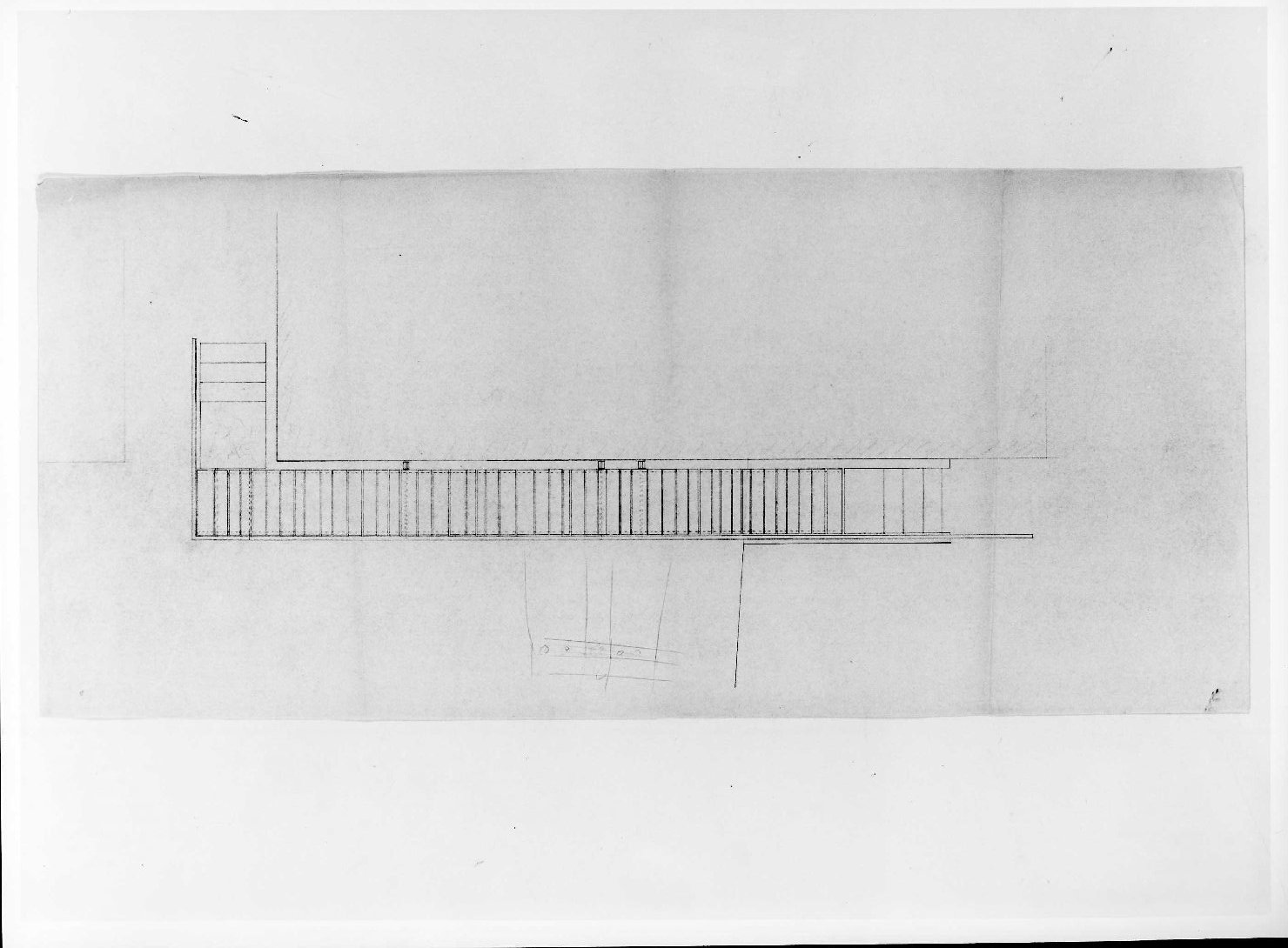 corte e giardino del Museo di Castelvecchio di Verona (disegno) di Scarpa Carlo (sec. XX)