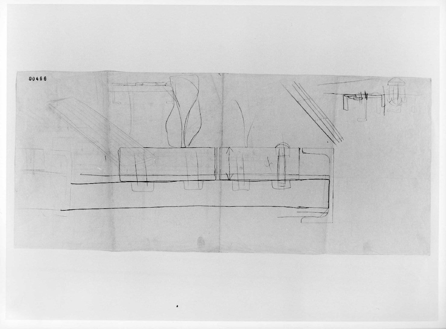 corte e giardino del Museo di Castelvecchio di Verona (disegno) di Scarpa Carlo (sec. XX)