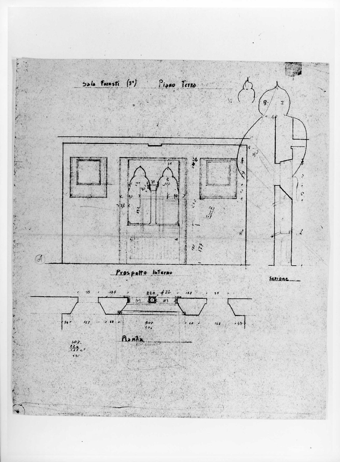 restauro dell'ala della Galleria del Museo di Castelvecchio di Verona (disegno) di Scarpa Carlo, Rudella Angelo (sec. XX)