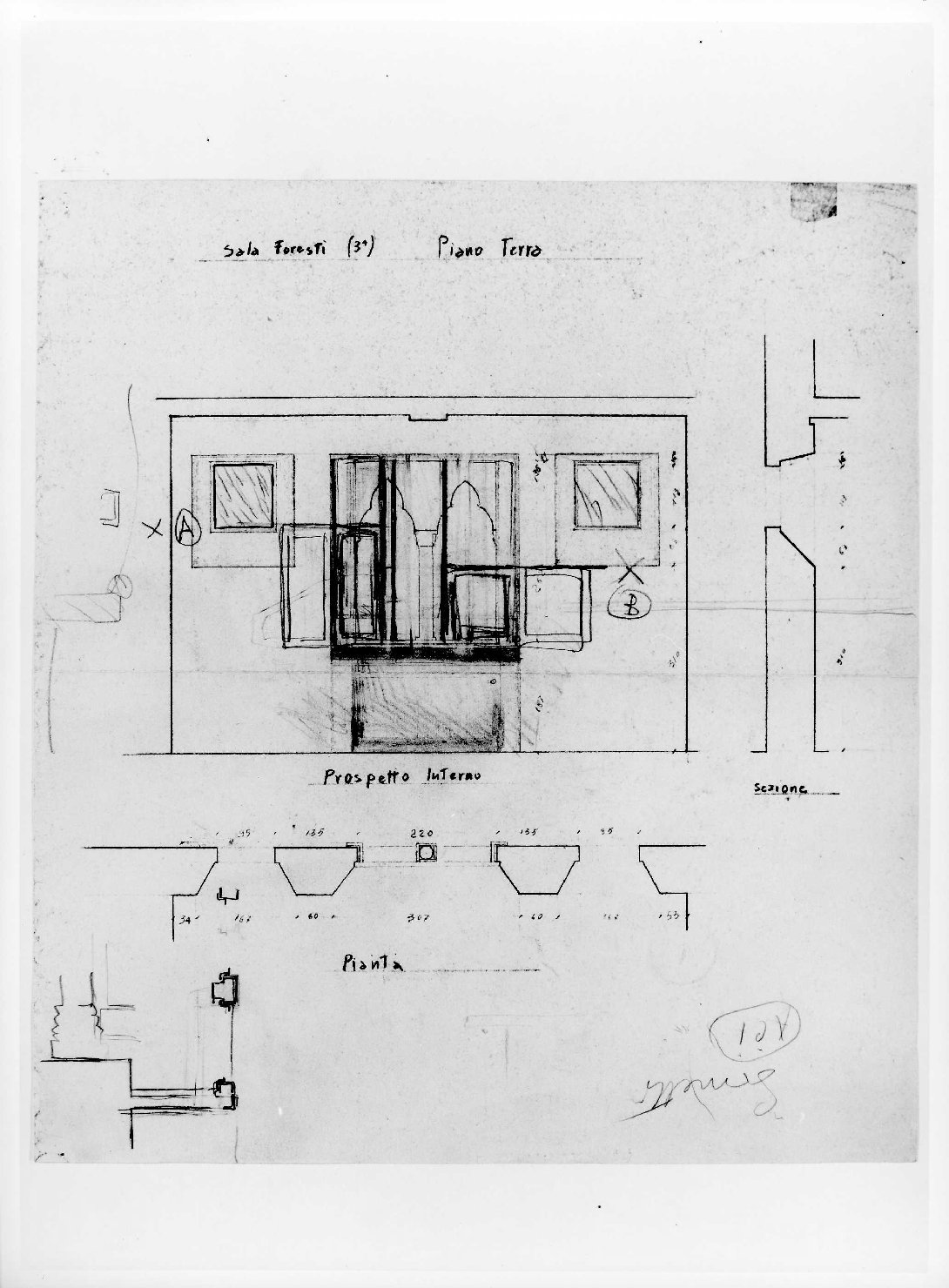 restauro dell'ala della Galleria del Museo di Castelvecchio di Verona (disegno) di Scarpa Carlo, Rudella Angelo (sec. XX)