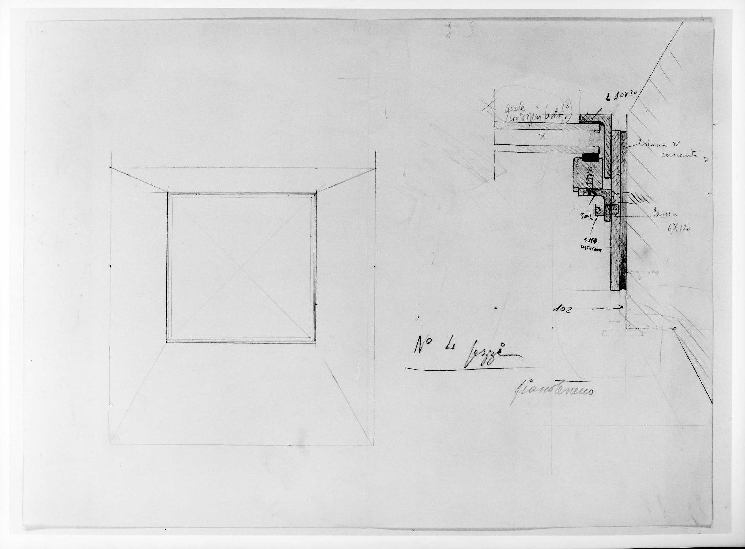 restauro dell'ala della Galleria del Museo di Castelvecchio di Verona (disegno) di Scarpa Carlo (sec. XX)