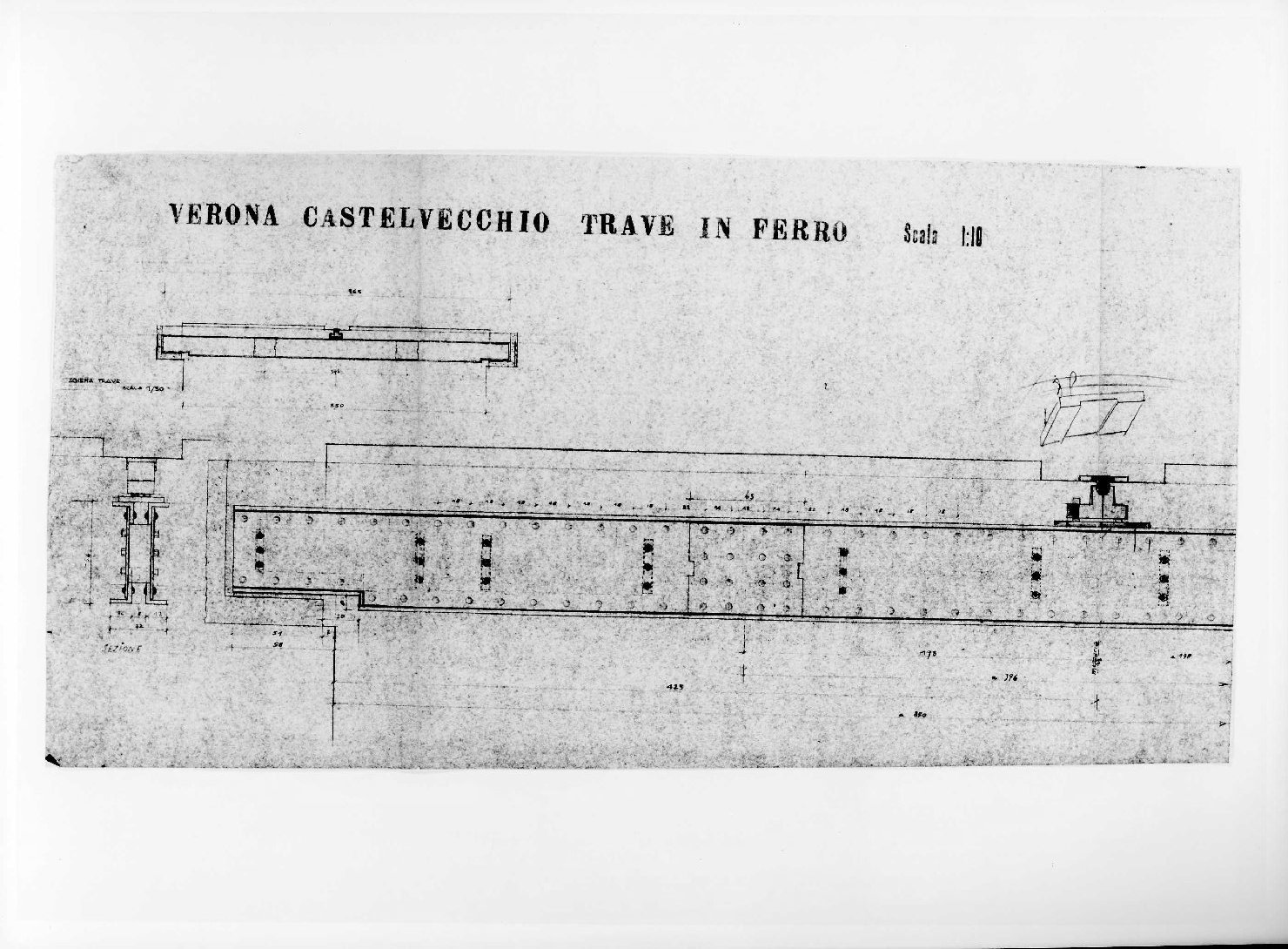 restauro dell'ala della Galleria del Museo di Castelvecchio di Verona (disegno) di Scarpa Carlo (sec. XX)