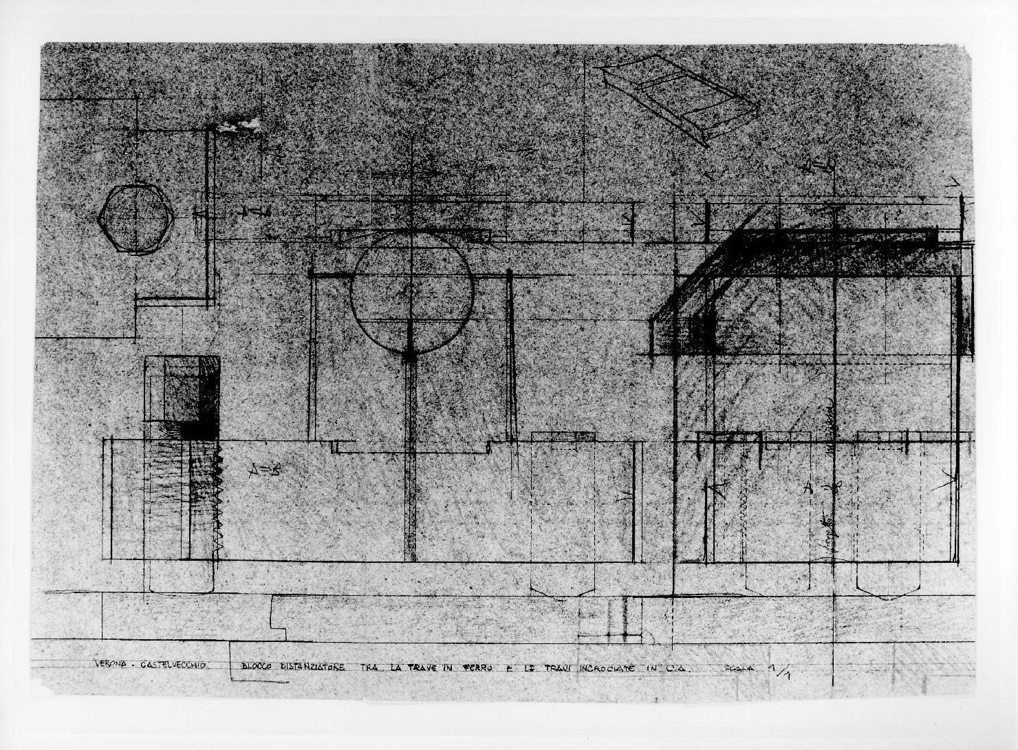 restauro dell'ala della Galleria del Museo di Castelvecchio di Verona (disegno) di Scarpa Carlo (sec. XX)