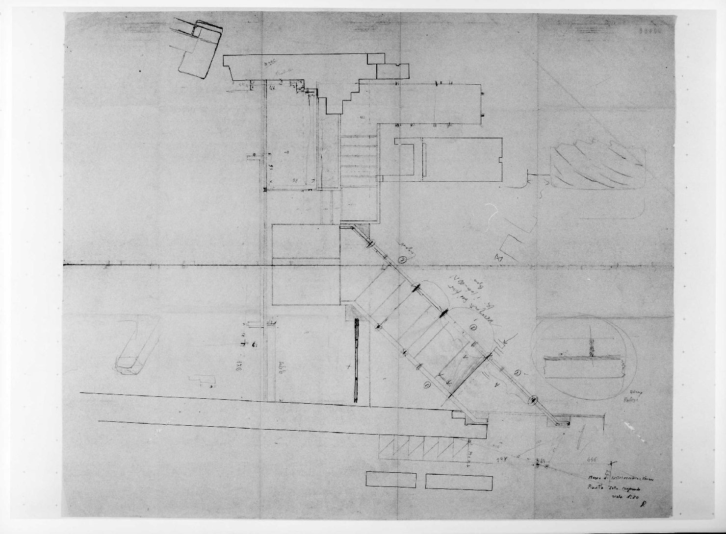 statua equestre di Cangrande I della Scala al Museo di Castelvecchio di Verona (disegno preparatorio) di Scarpa Carlo (sec. XX)