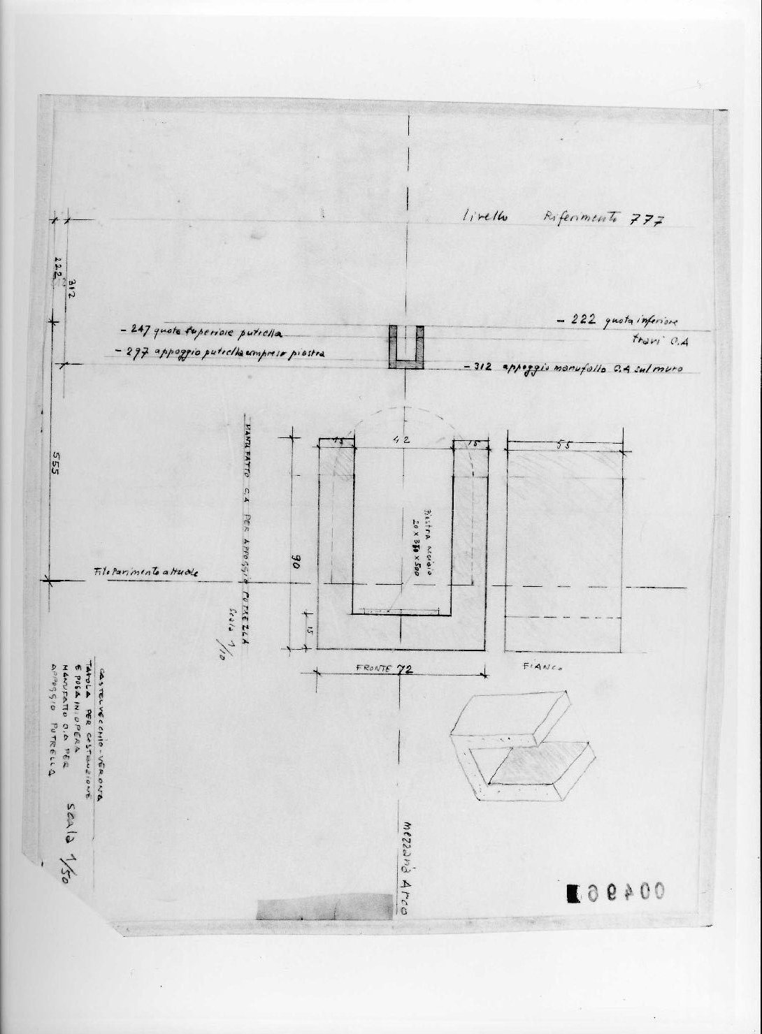 restauro dell'ala della Galleria del Museo di Castelvecchio di Verona (disegno) di Rudi Arrigo, Scarpa Carlo (sec. XX)