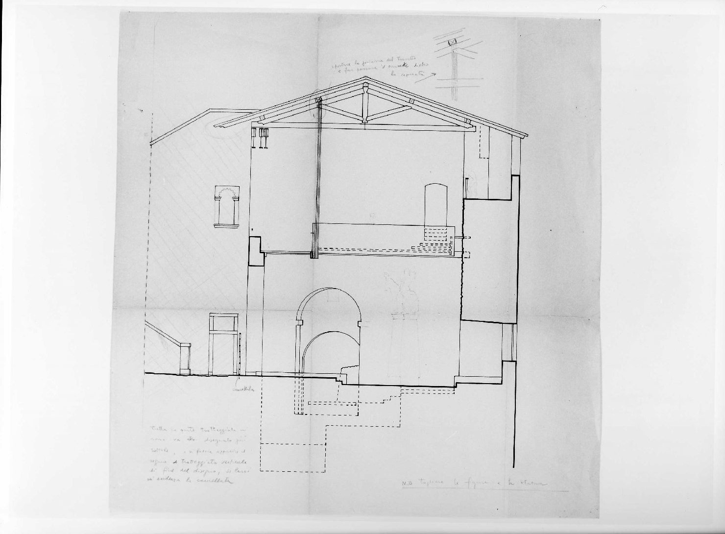 statua equestre di Cangrande I della Scala al Museo di Castelvecchio di Verona (disegno preparatorio) di Scarpa Carlo (sec. XX)