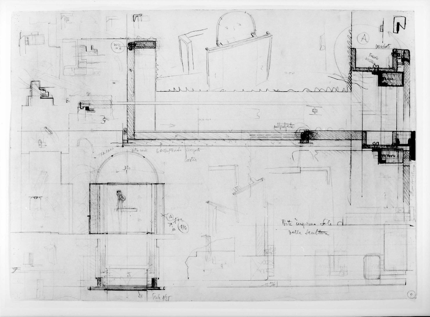 restauro dell'ala della Galleria del Museo di Castelvecchio di Verona (disegno) di Scarpa Carlo (sec. XX)