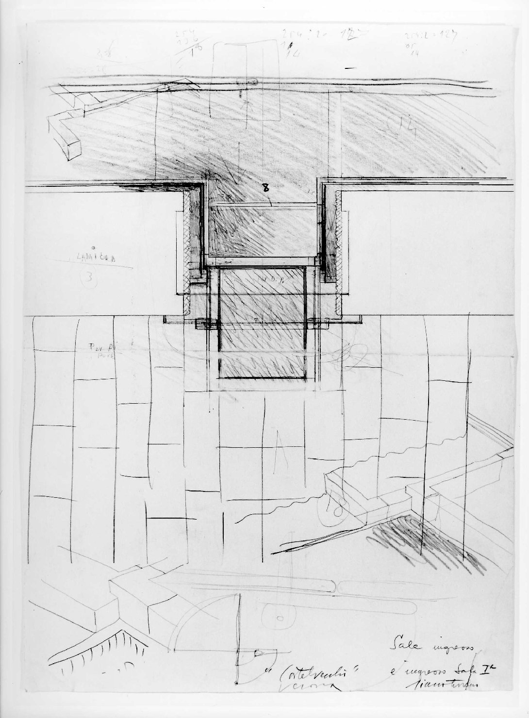 restauro dell'ala della Galleria del Museo di Castelvecchio di Verona (disegno) di Scarpa Carlo (sec. XX)