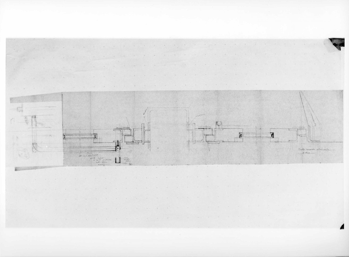 sala di entrata-uscita del Museo di Castelvecchio di Verona (disegno) di Scarpa Carlo (sec. XX)