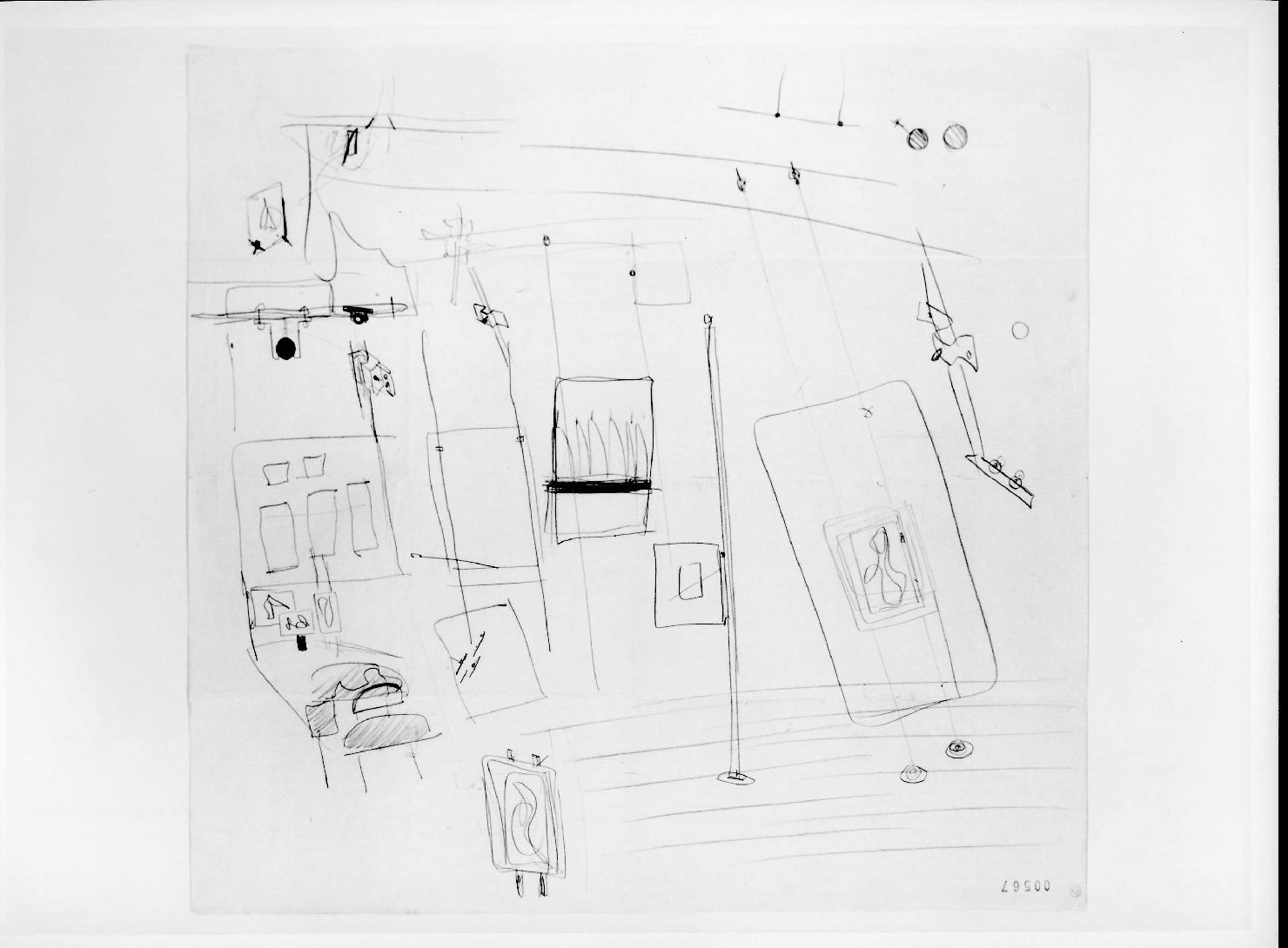 porta del Morbio, mastio e ala della Reggia del Museo di Castelvecchio di Verona (disegno preparatorio) di Scarpa Carlo (sec. XX)