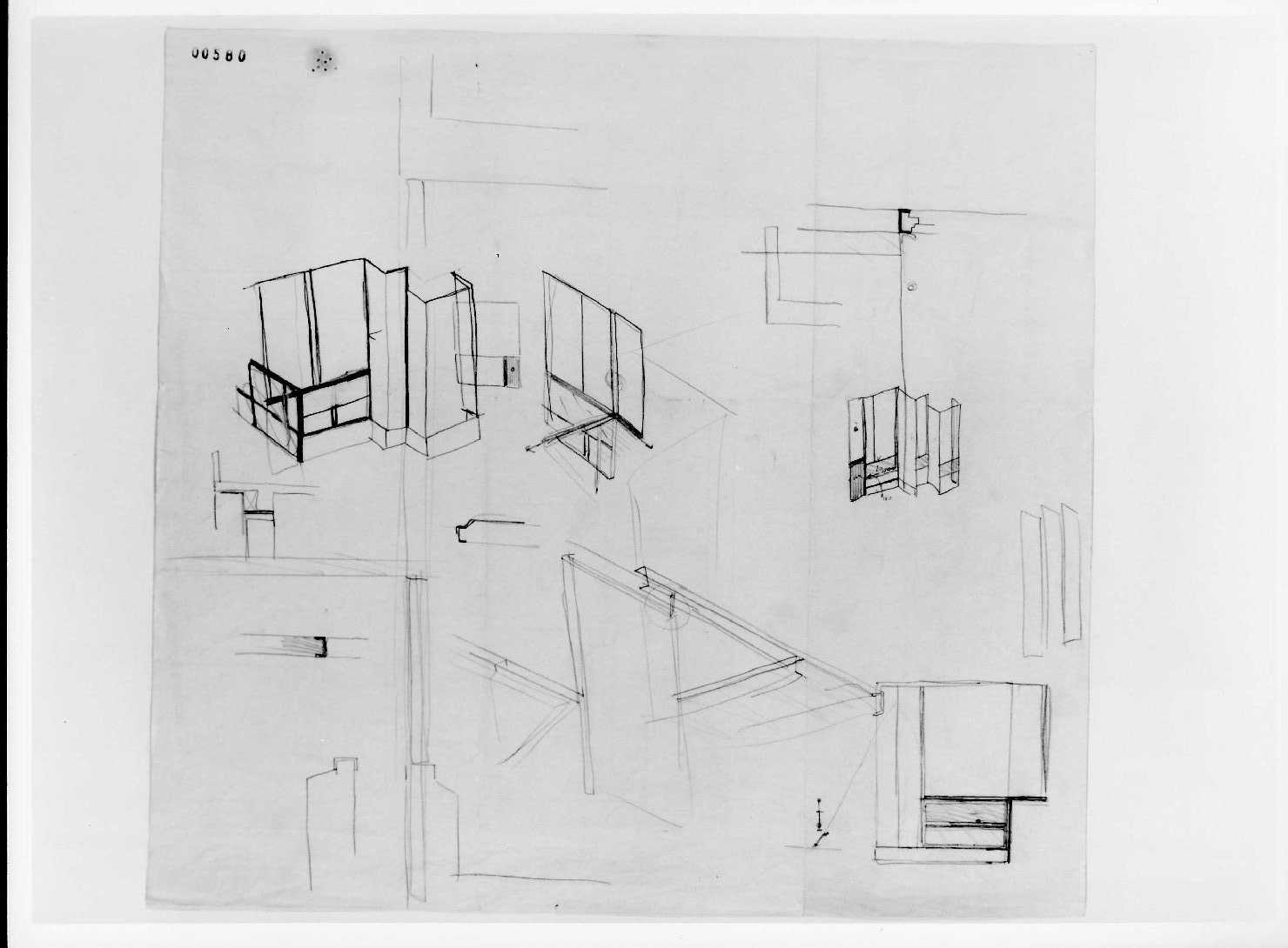 ala orientale del Museo di Castelvecchio di Verona (disegno preparatorio) di Scarpa Carlo (sec. XX)