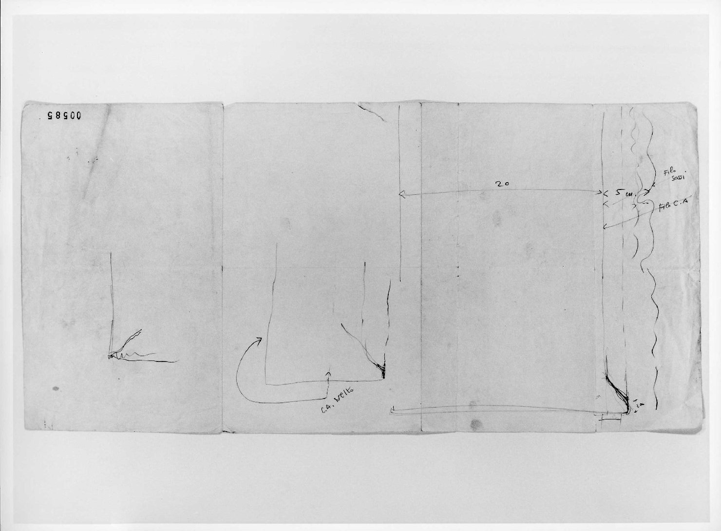 statua equestre di Cangrande I della Scala al Museo di Castelvecchio di Verona (disegno preparatorio) di Scarpa Carlo (sec. XX)