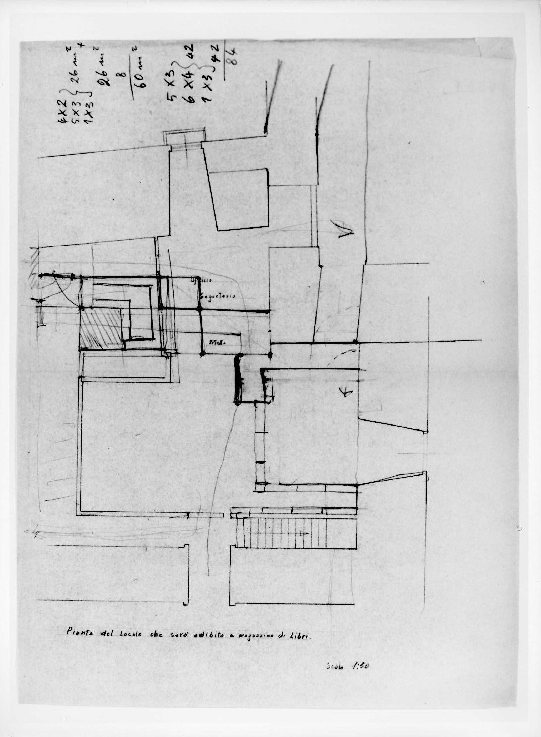 ala orientale del Museo di Castelvecchio di Verona (disegno) di Scarpa Carlo, Rudella Angelo (sec. XX)