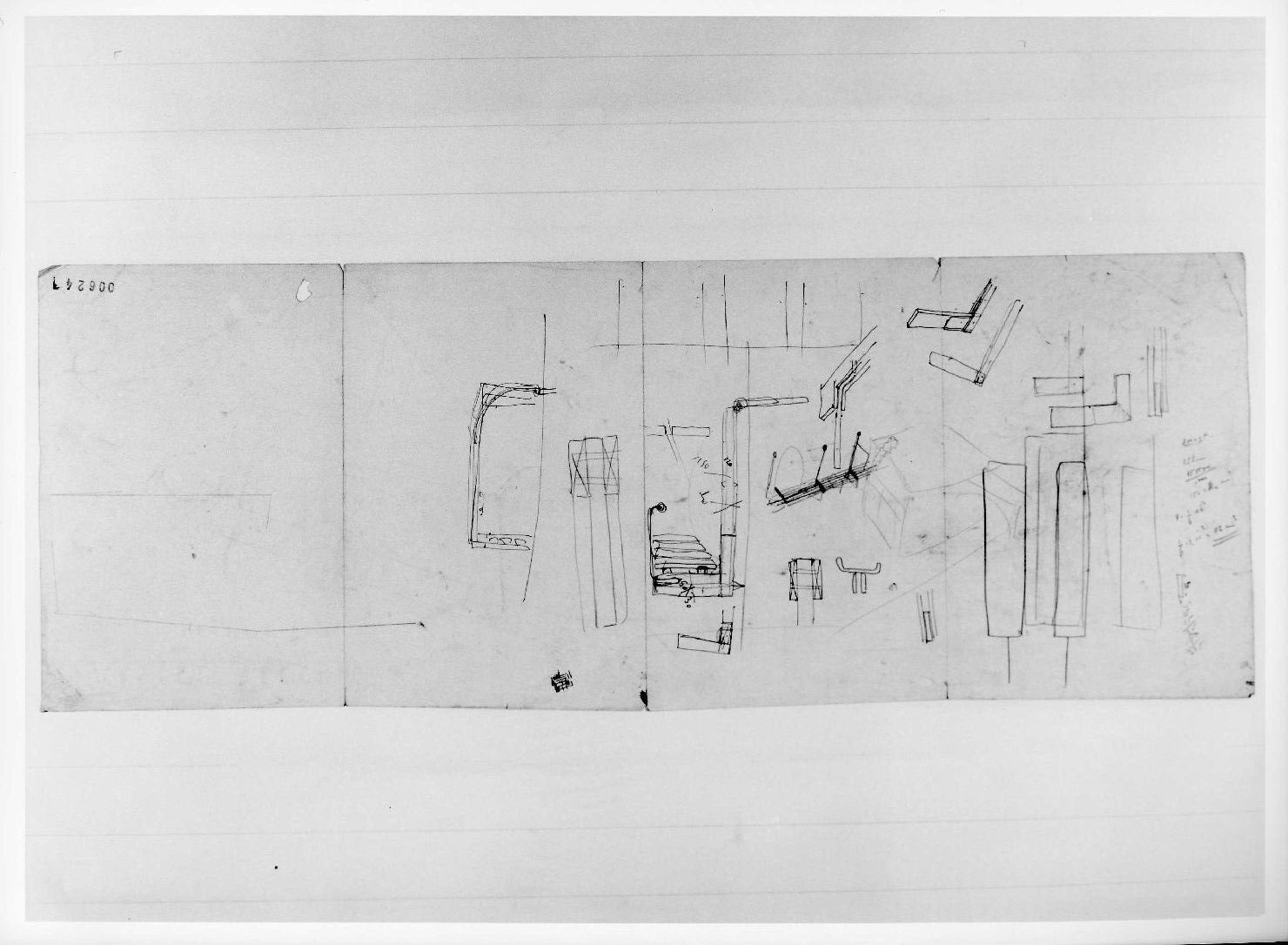 corte e giardino del Museo di Castelvecchio di Verona (disegno) di Scarpa Carlo (sec. XX)