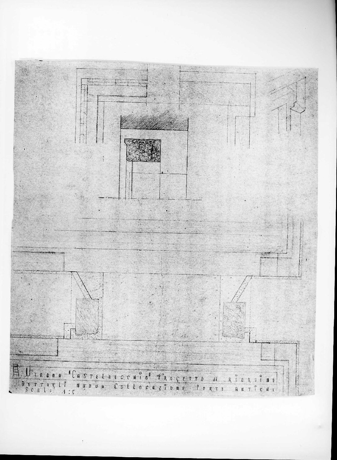 restauro dell'ala della Galleria del Museo di Castelvecchio di Verona (disegno) di Scarpa Carlo, Rudi Arrigo (sec. XX)