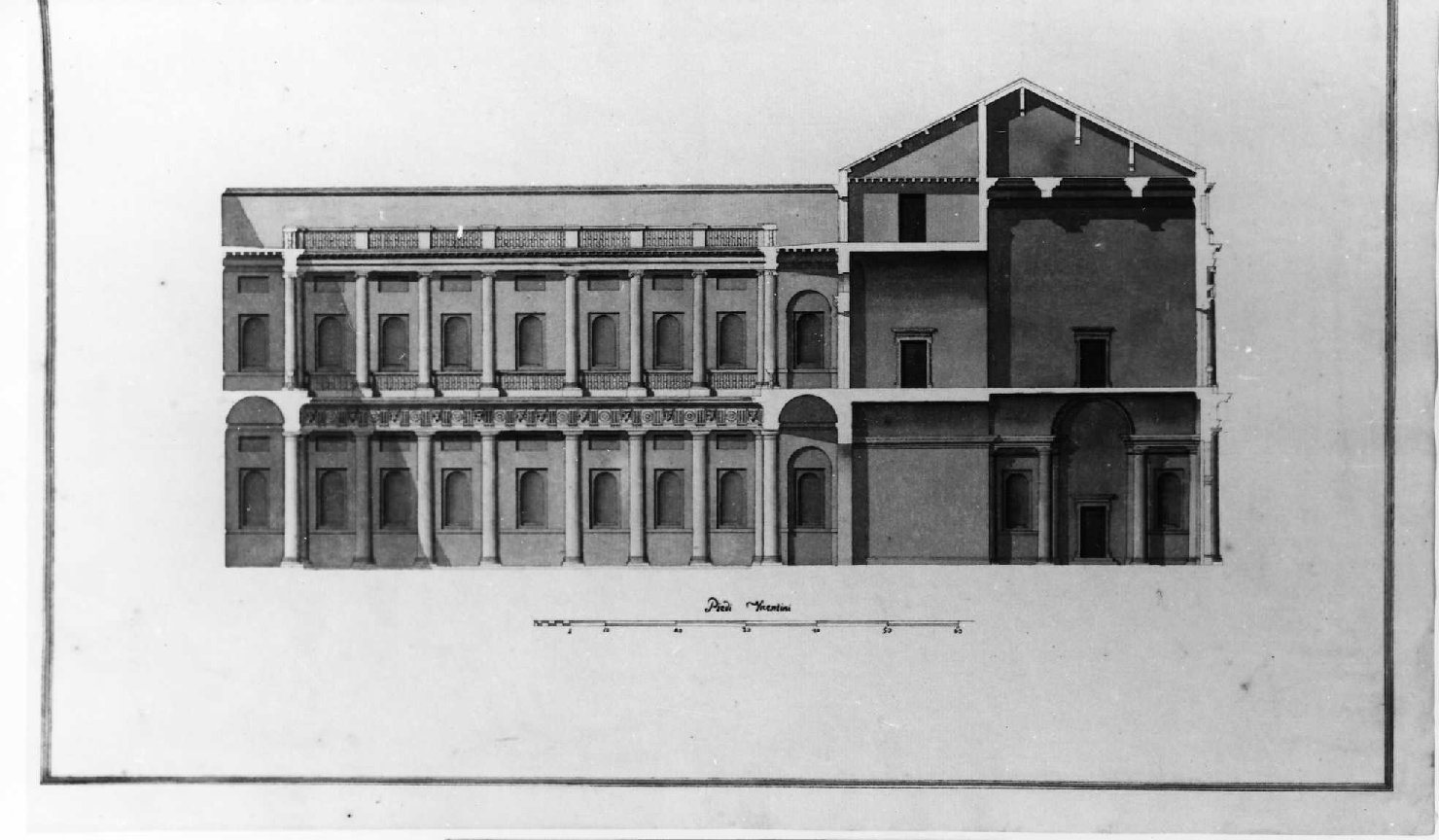 palazzo Cordellina a Vicenza (disegno, serie) di Calderari Ottone Maria (sec. XVIII)