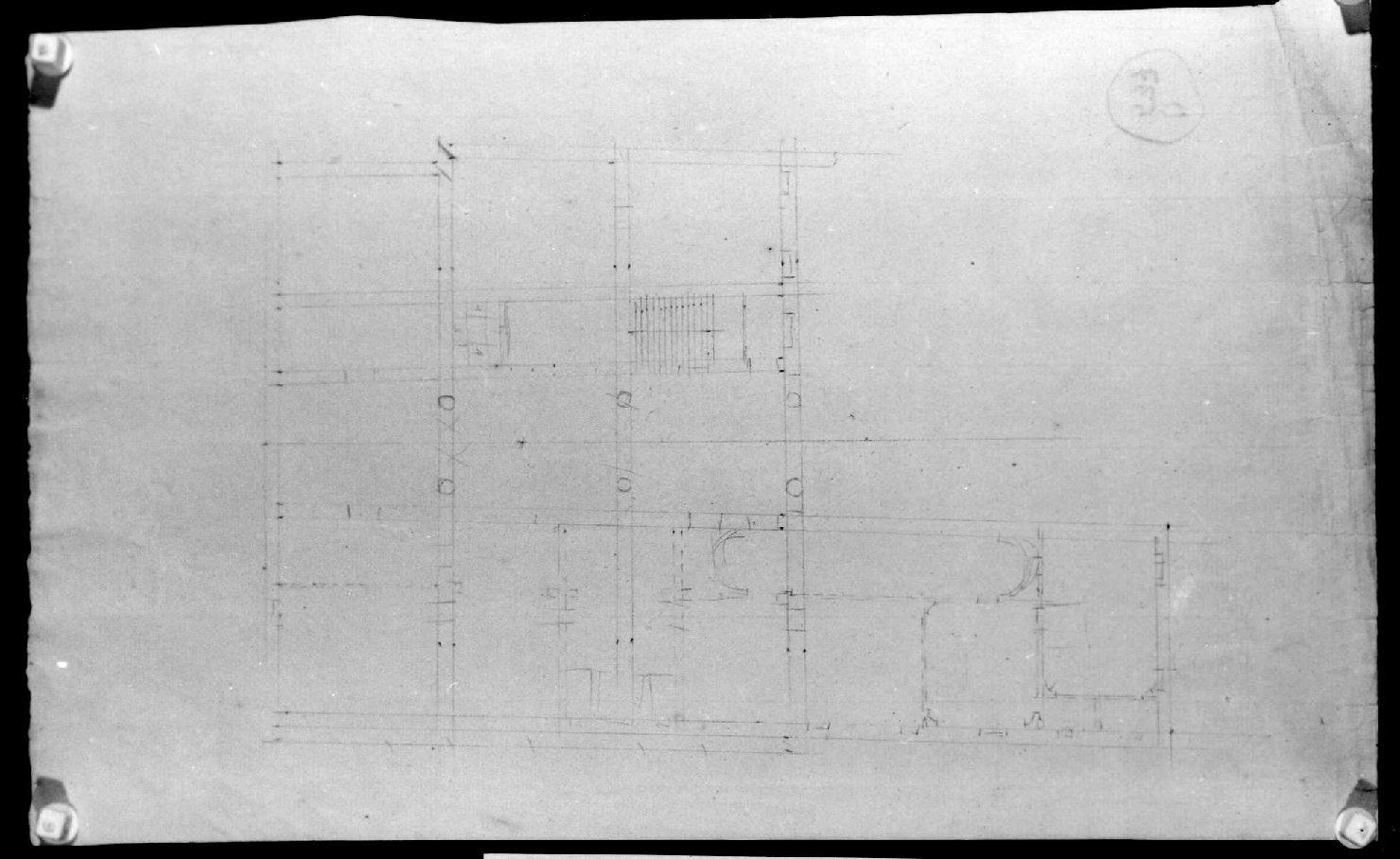pianta di edificio (disegno) di Calderari Ottone Maria (attribuito) (seconda metà sec. XVIII)