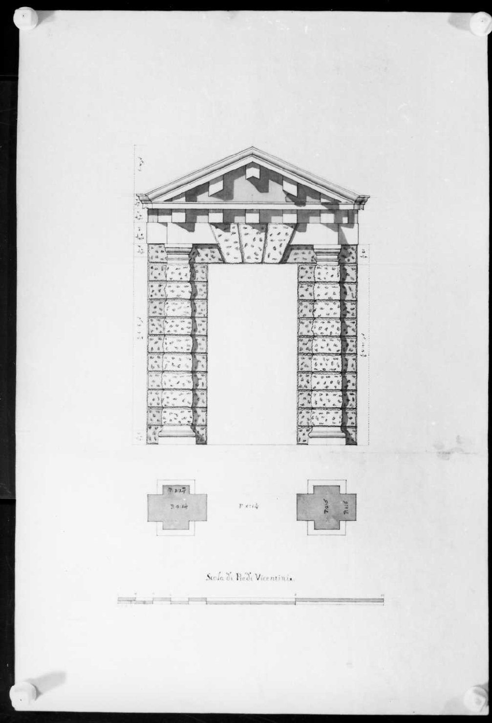 portale (disegno) di Calderari Ottone Maria (sec. XVIII)
