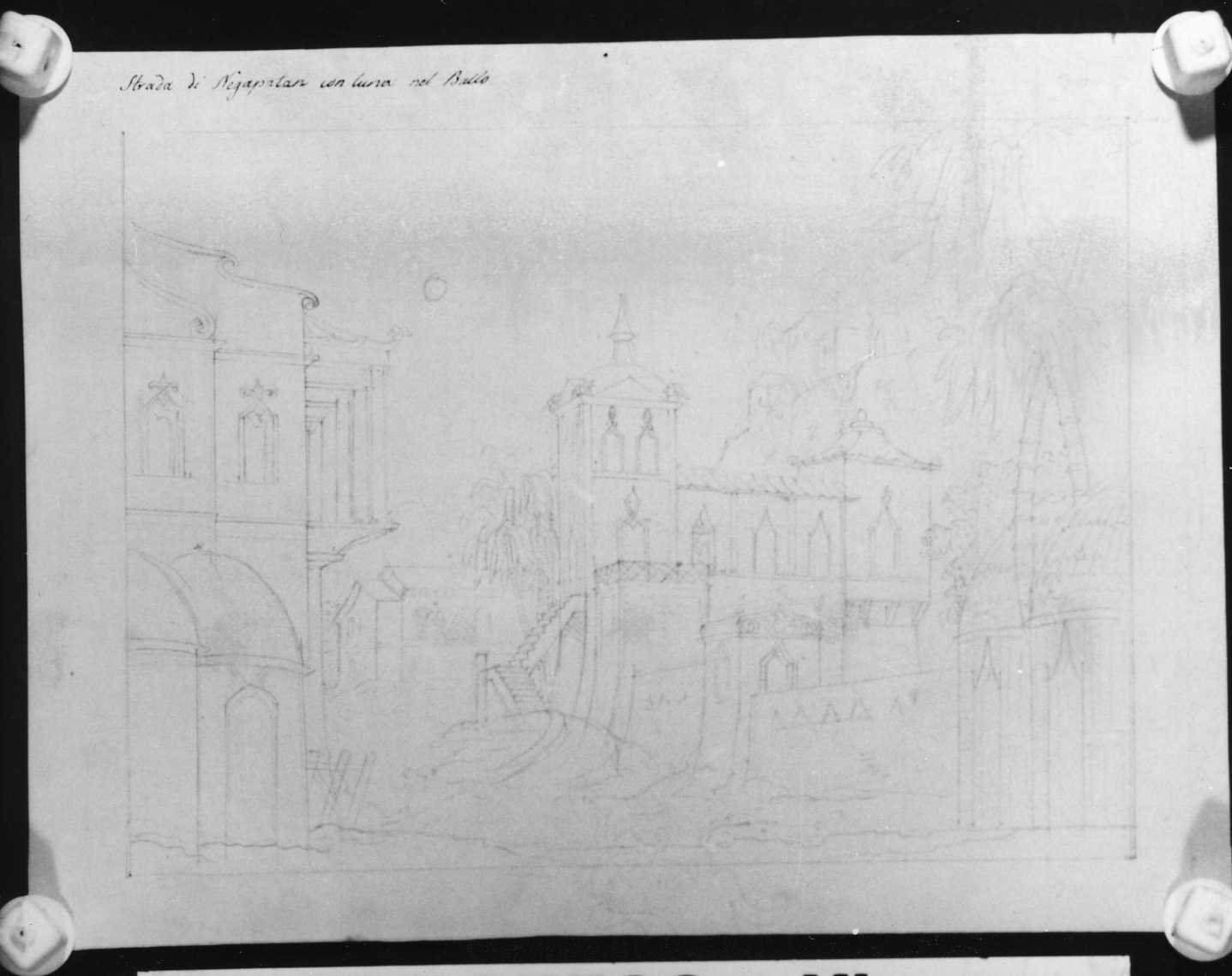 paesaggio orientale (disegno) di Picutti Giovanni (sec. XIX)