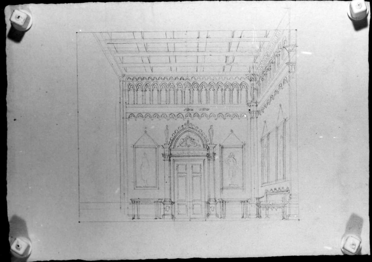 interno (disegno) di Picutti Bartolomeo (sec. XIX)