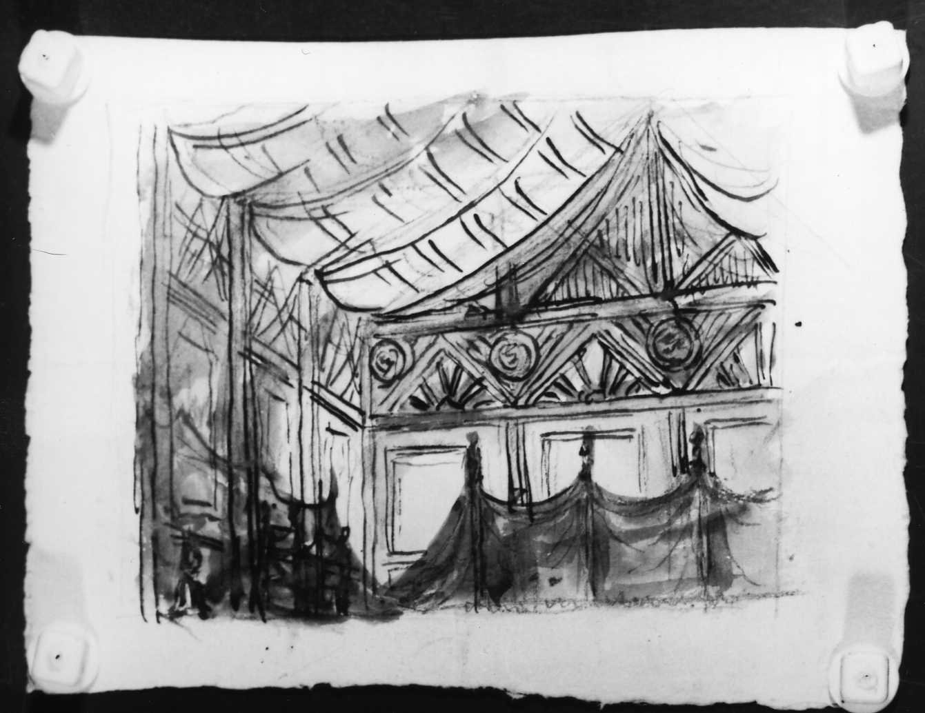 interno di tenda (disegno) di Picutti Bartolomeo (sec. XIX)