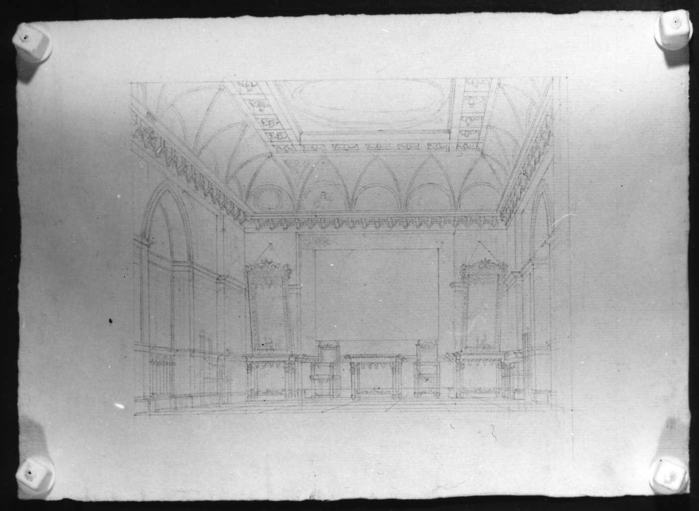 interno di palazzo (disegno) di Picutti Bartolomeo (sec. XIX)