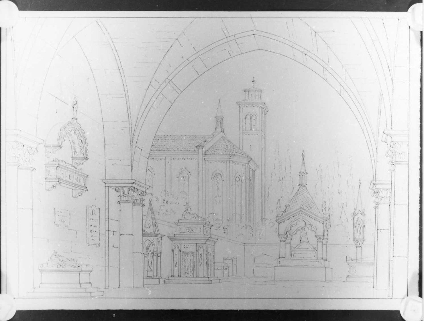 cimitero (disegno) di Picutti Giovanni (sec. XIX)