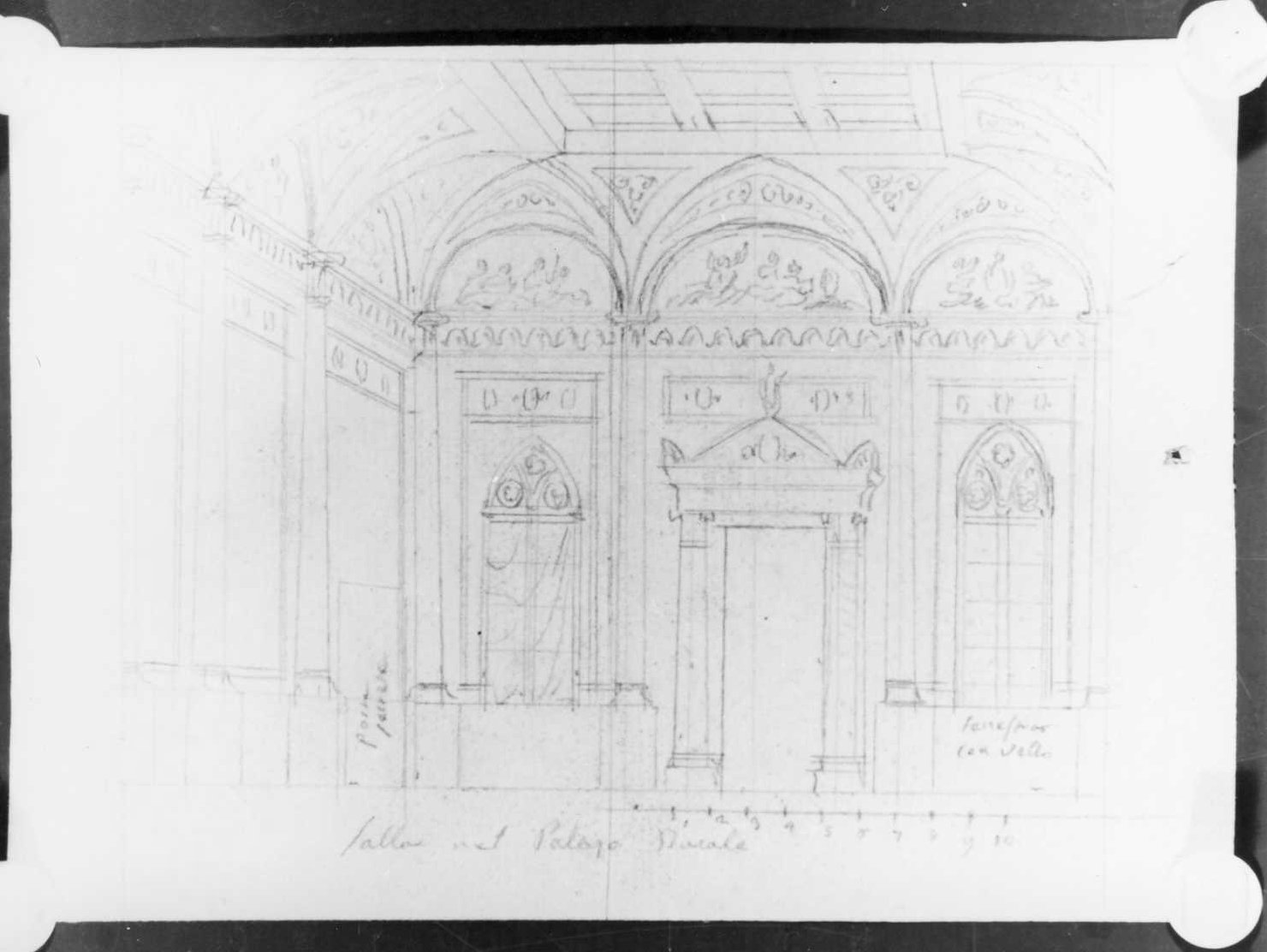 interno (disegno) di Picutti Bartolomeo (sec. XIX)