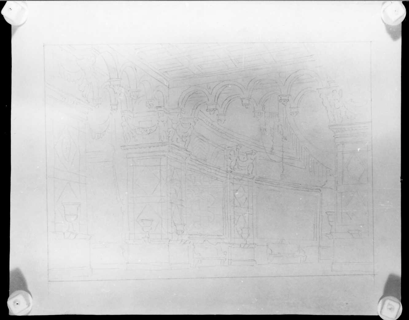 scenografia teatrale (disegno) di Picutti Bartolomeo (sec. XIX)