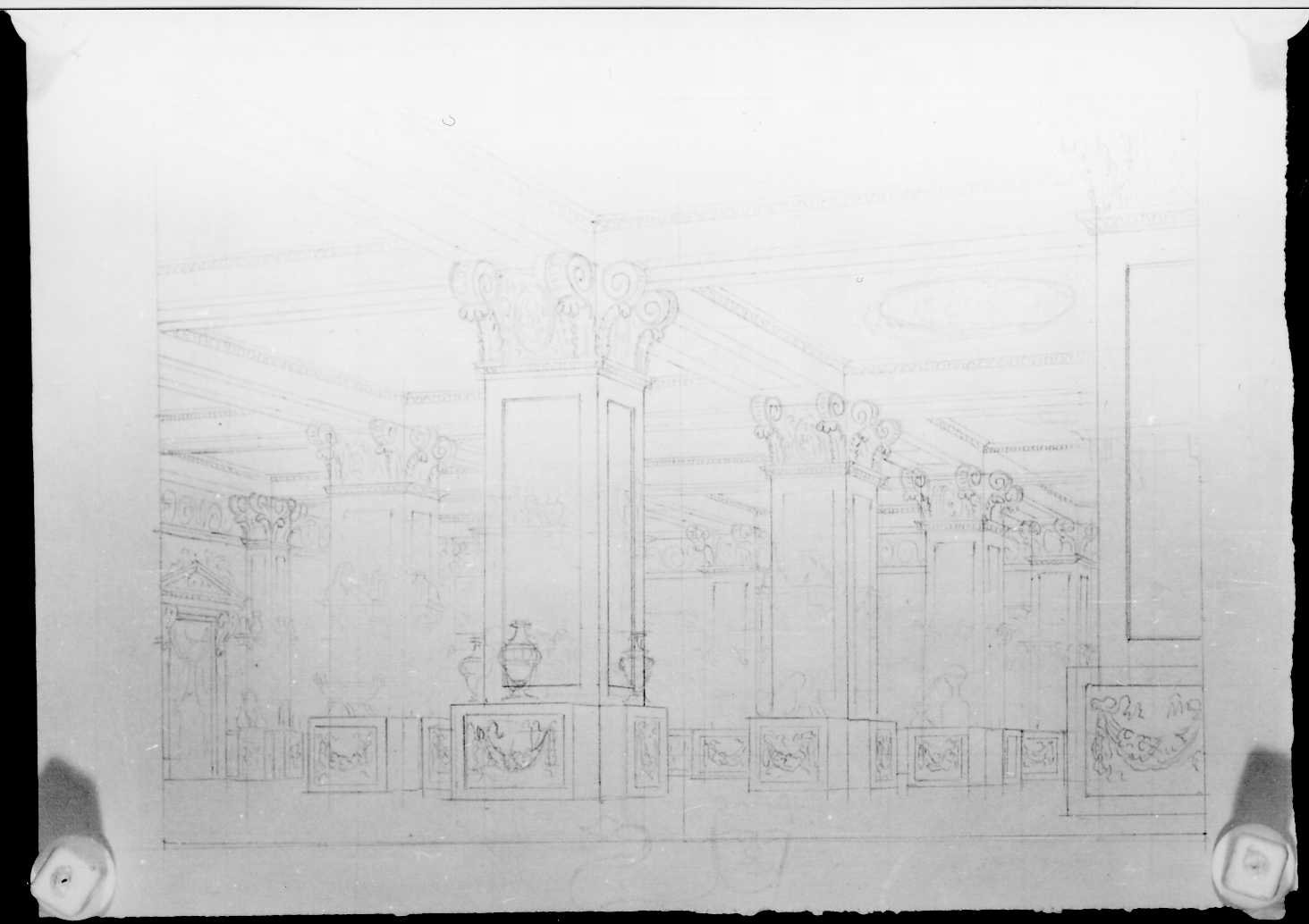scenografia teatrale (disegno) di Picutti Giovanni (sec. XIX)