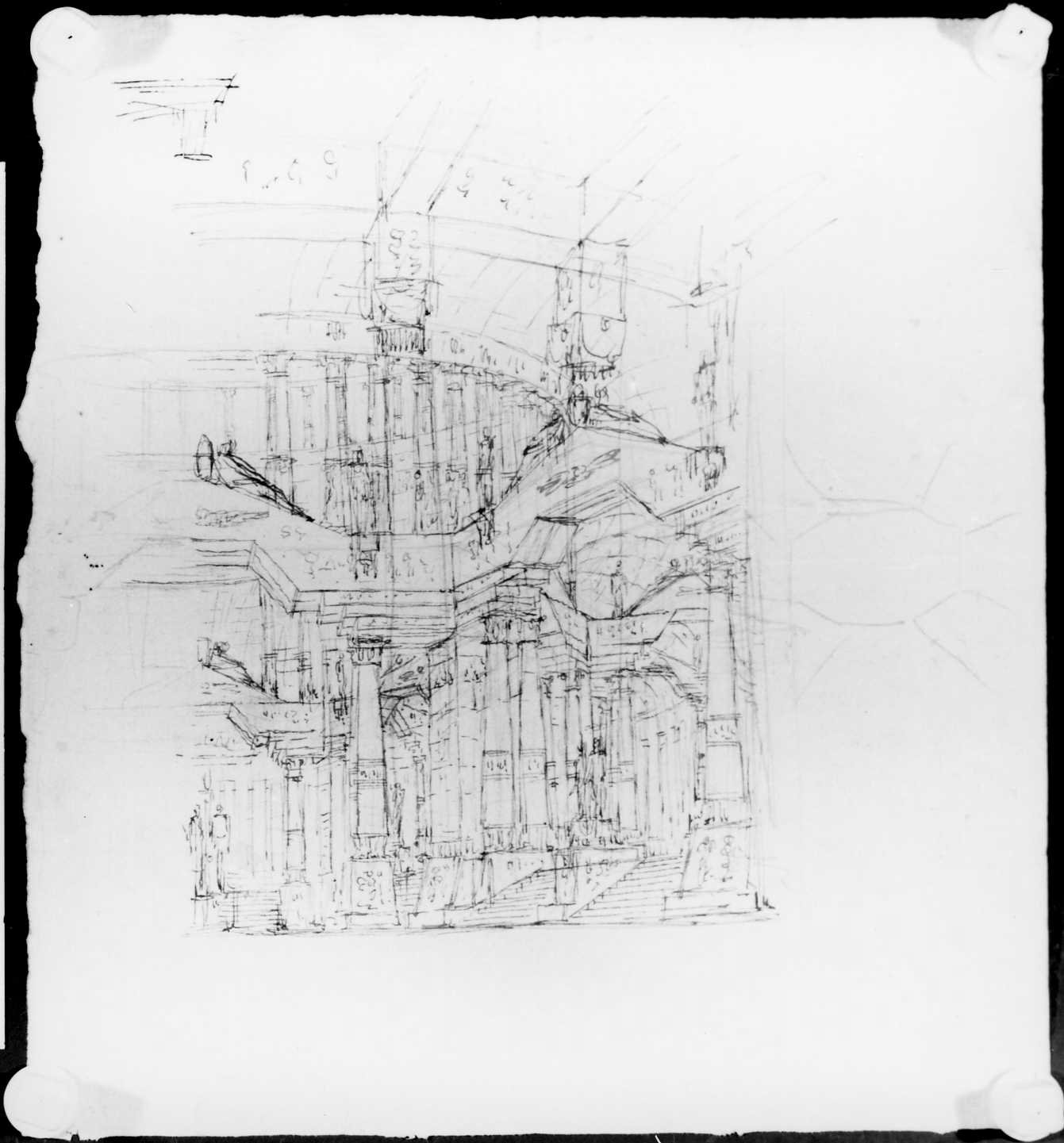 scenografia teatrale (disegno) di Picutti Bartolomeo (sec. XIX)
