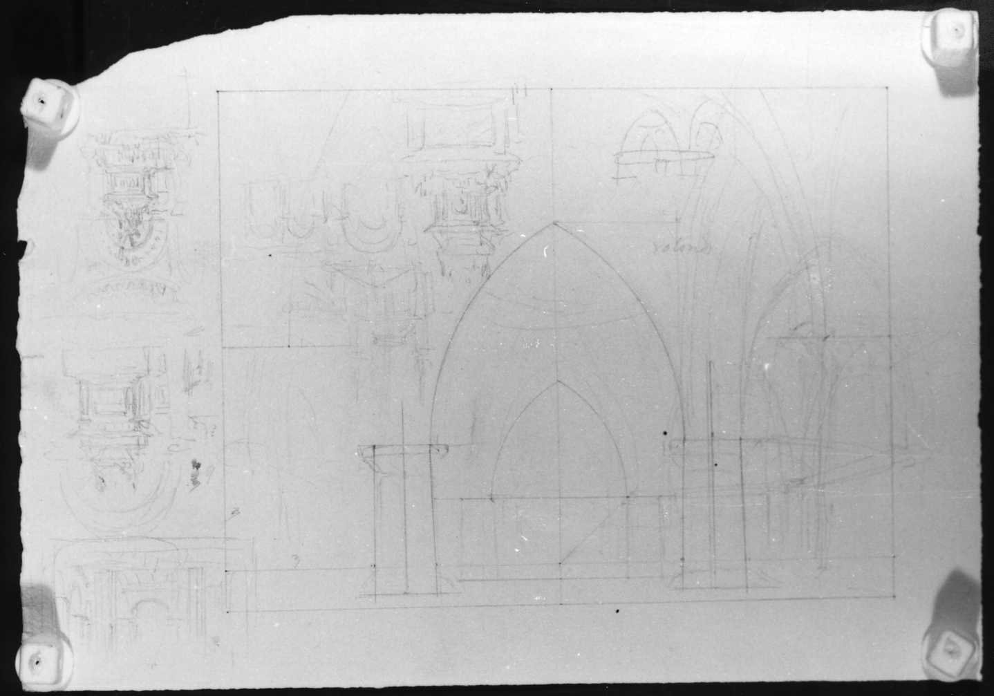 archi e altari (disegno) di Picutti Giovanni (sec. XIX)