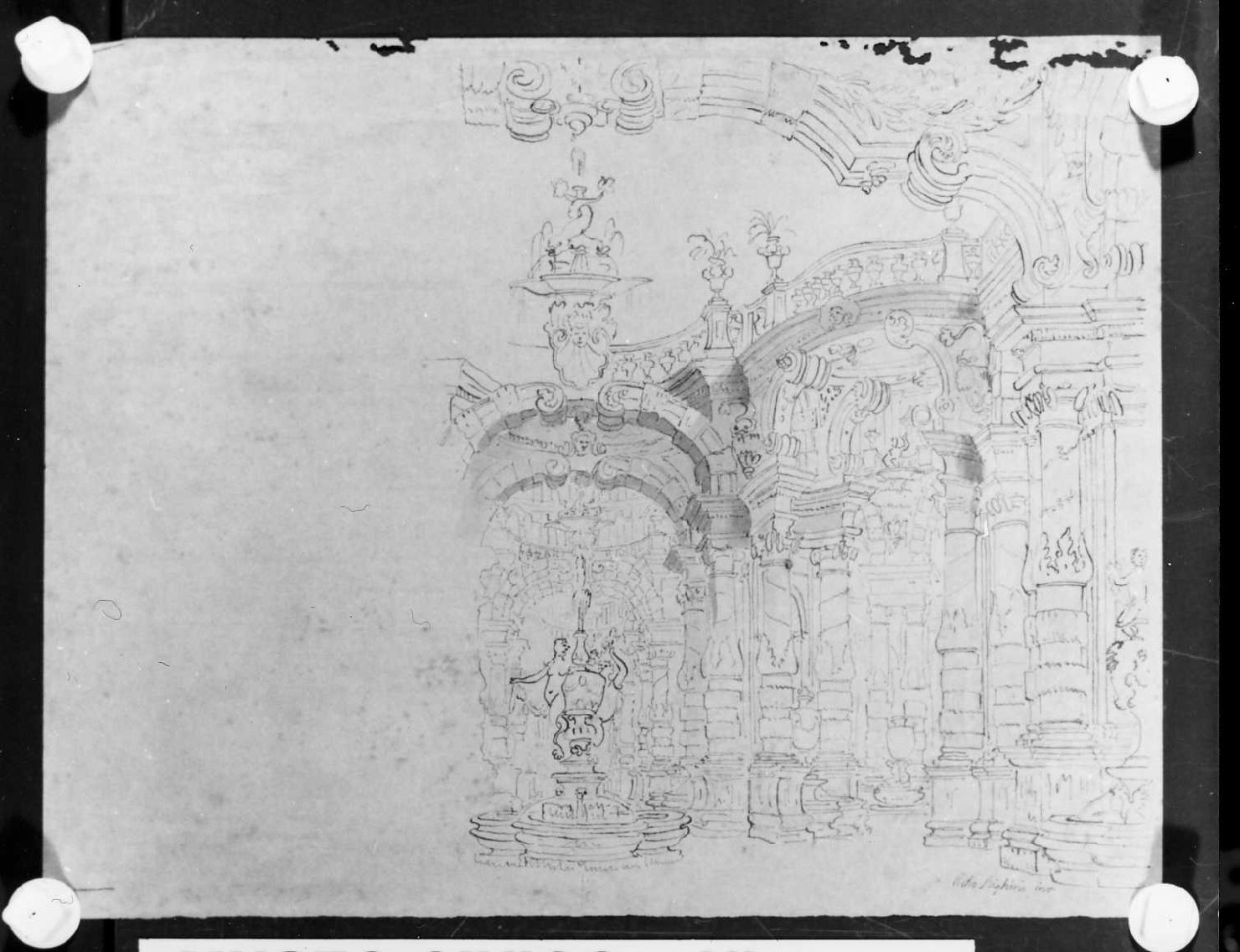 scenografia teatrale (disegno) di Righini Pietro (sec. XVIII)