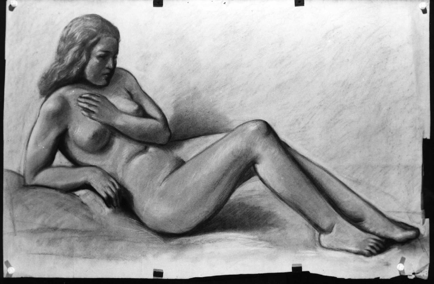 figura femminile nuda (disegno) di Piccoli Domenico Stanislao (sec. XX)