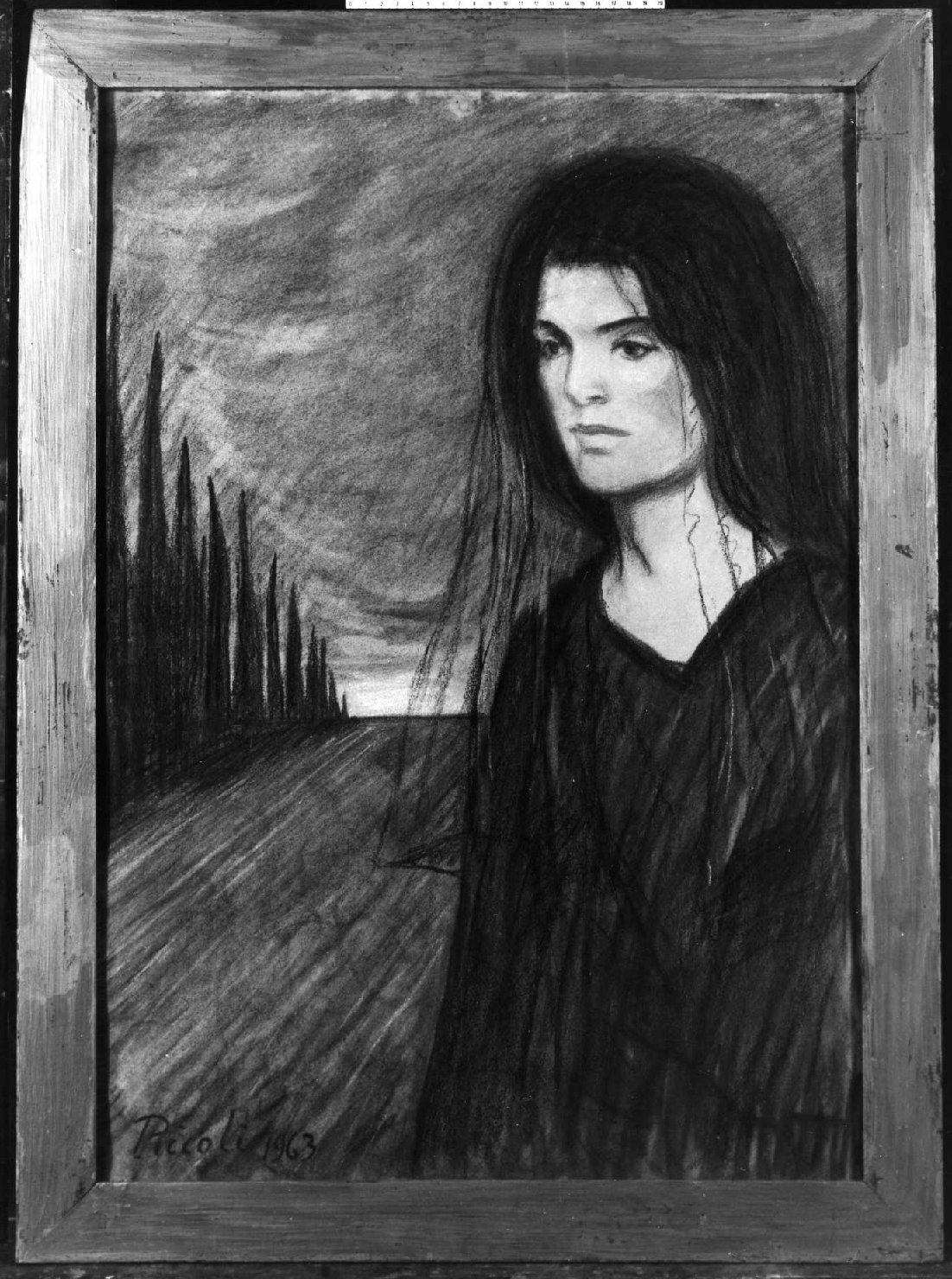 ritratto di Jaqueline Kennedy (disegno) di Piccoli Domenico Stanislao (sec. XX)