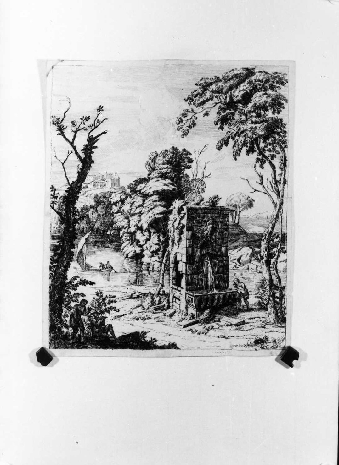 paesaggio fluviale (disegno) di Gardagni (sec. XVIII)