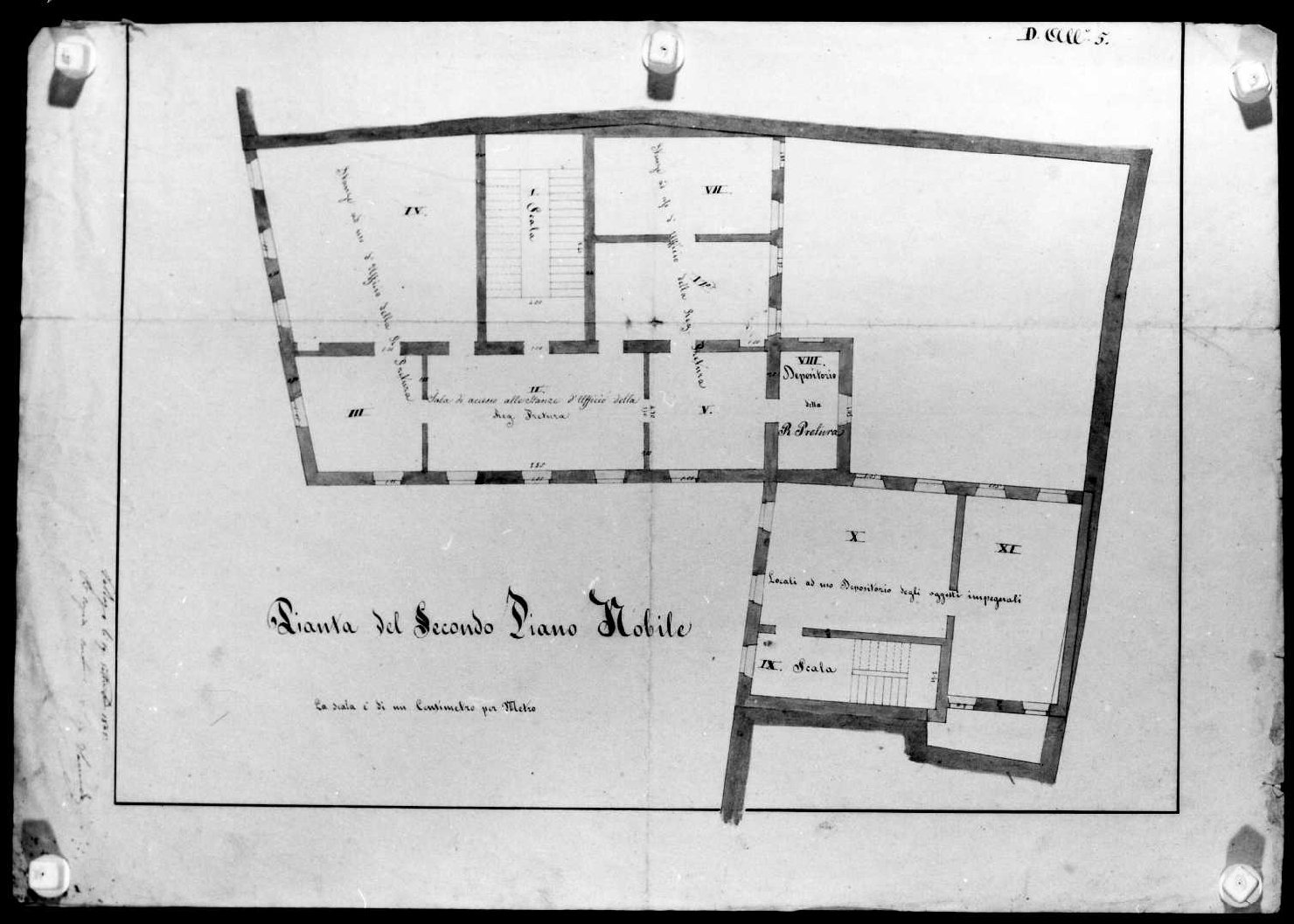 palazzo comunale di Valdagno (VI) (disegno) di Saccardo Luigi (sec. XIX)