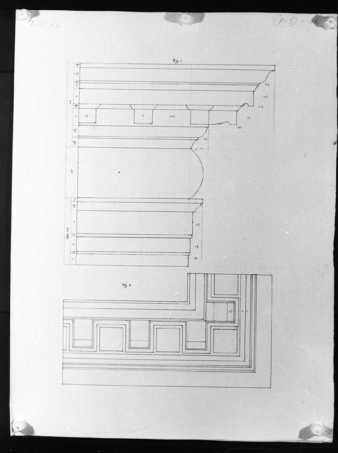 elementi architettonici (disegno, serie) di Calderari Ottone Maria (seconda metà sec. XVIII)