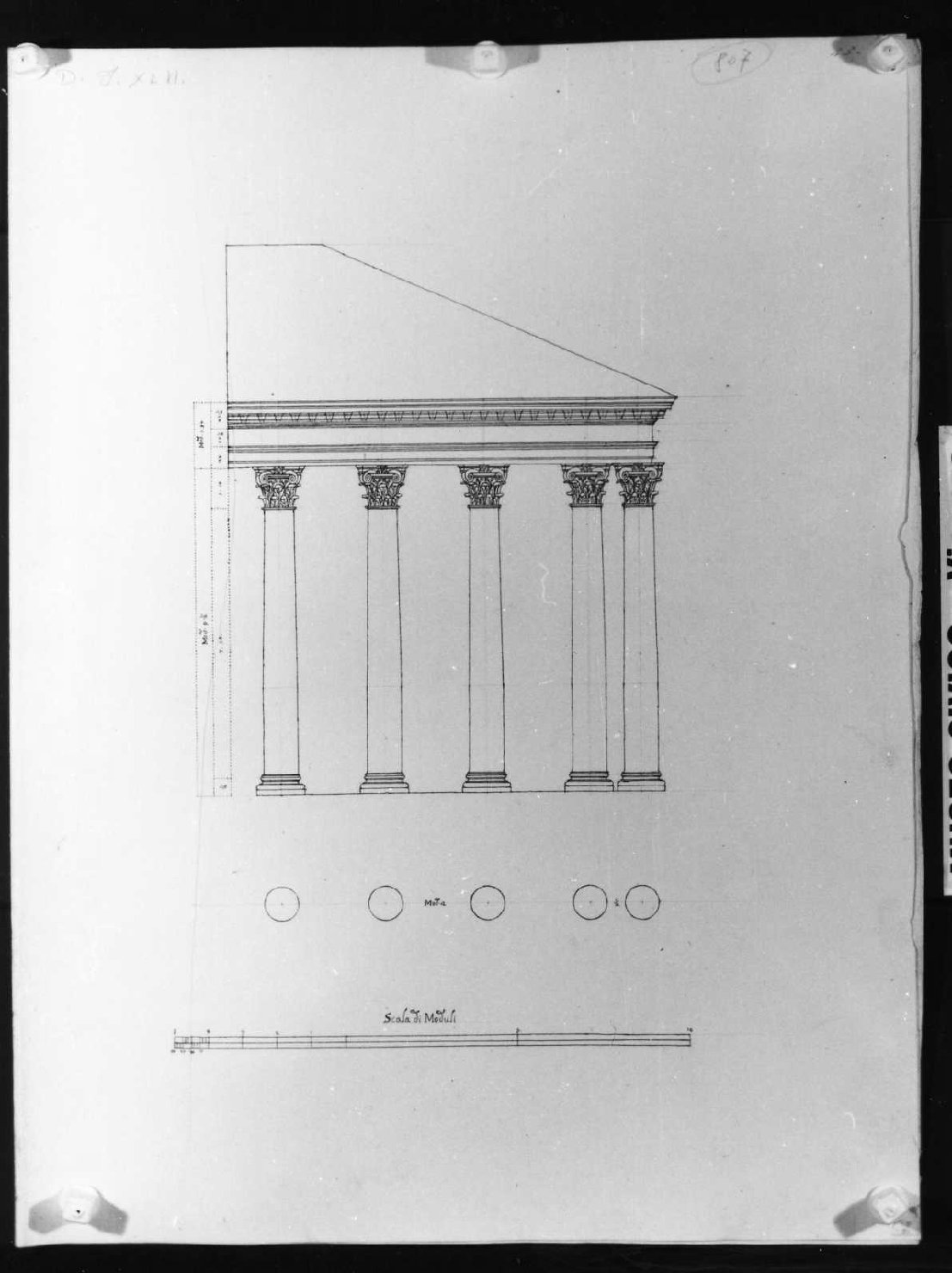 elementi architettonici (disegno, serie) di Calderari Ottone Maria (seconda metà sec. XVIII)