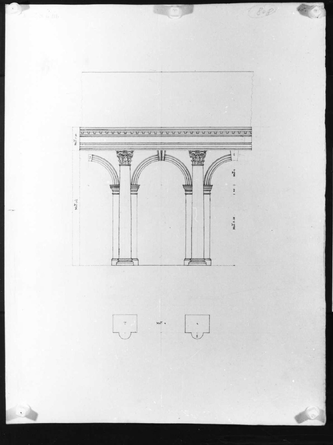 elementi architettonici (disegno, serie) di Calderari Ottone Maria (seconda metà sec. XVIII)