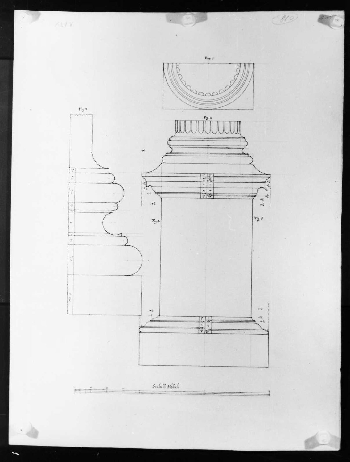 elementi architettonici (disegno, serie) di Calderari Ottone Maria (seconda metà sec. XVIII)