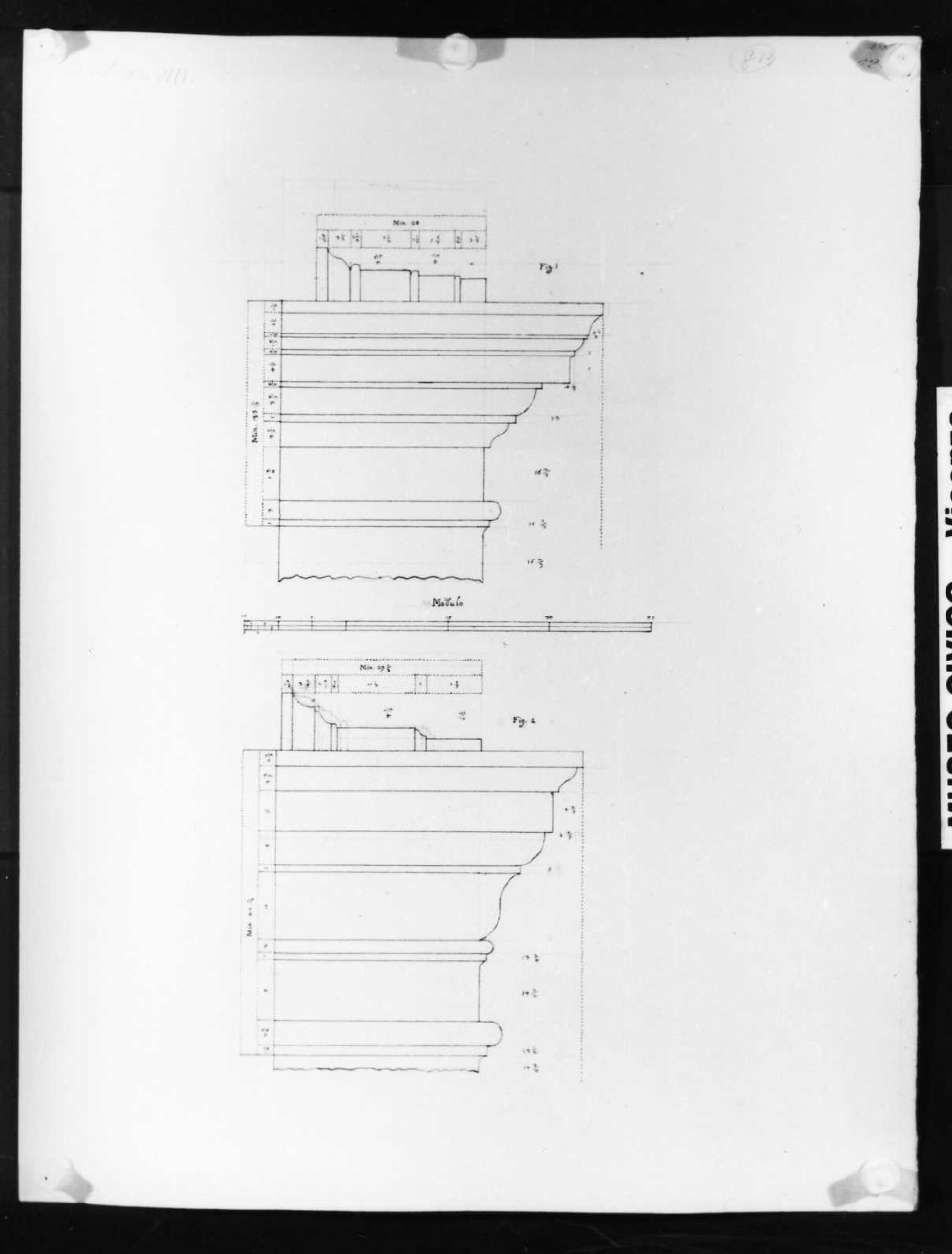 elementi architettonici (disegno, serie) di Calderari Ottone Maria (seconda metà sec. XVIII)