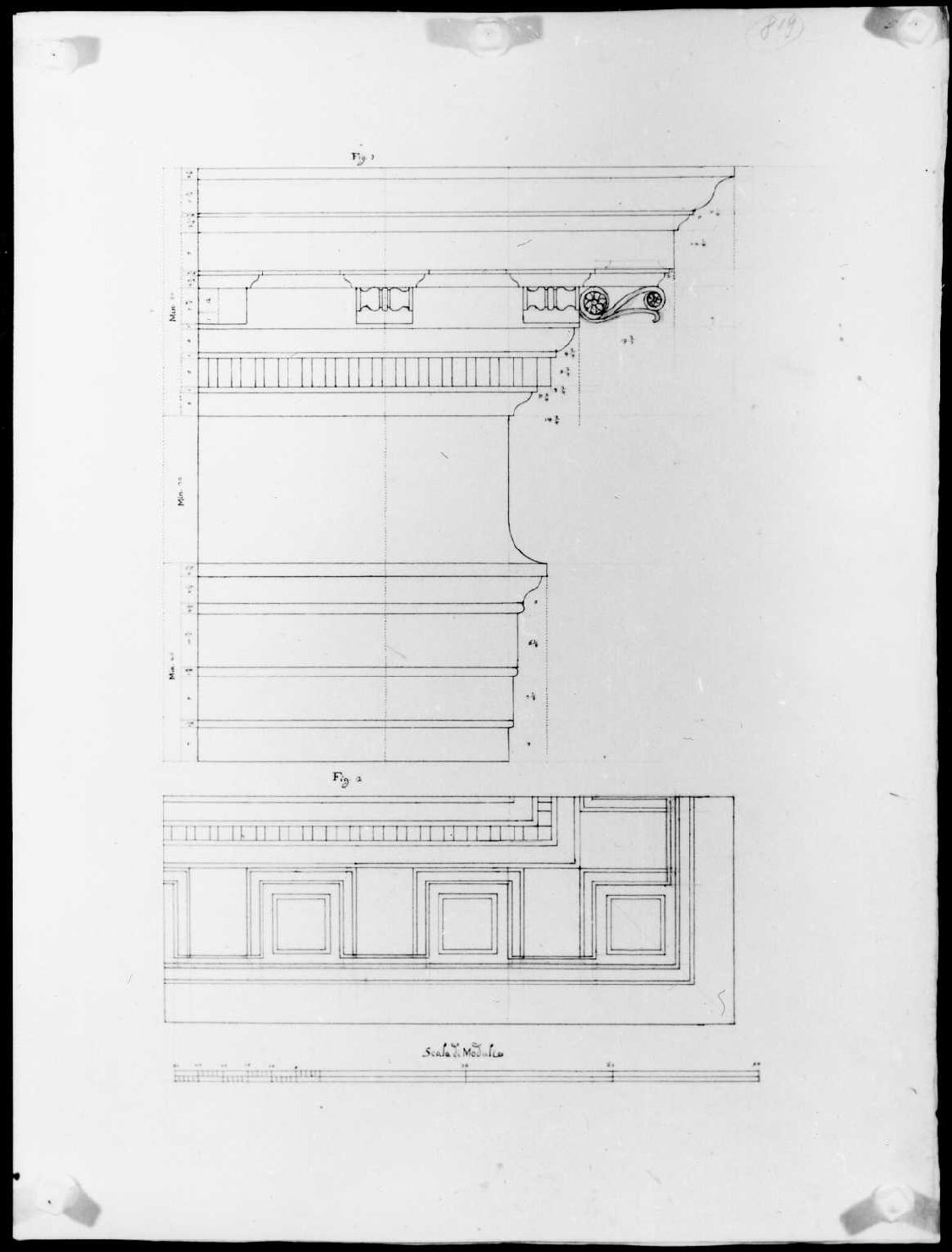 elementi architettonici (disegno, serie) di Calderari Ottone Maria (seconda metà sec. XVIII)