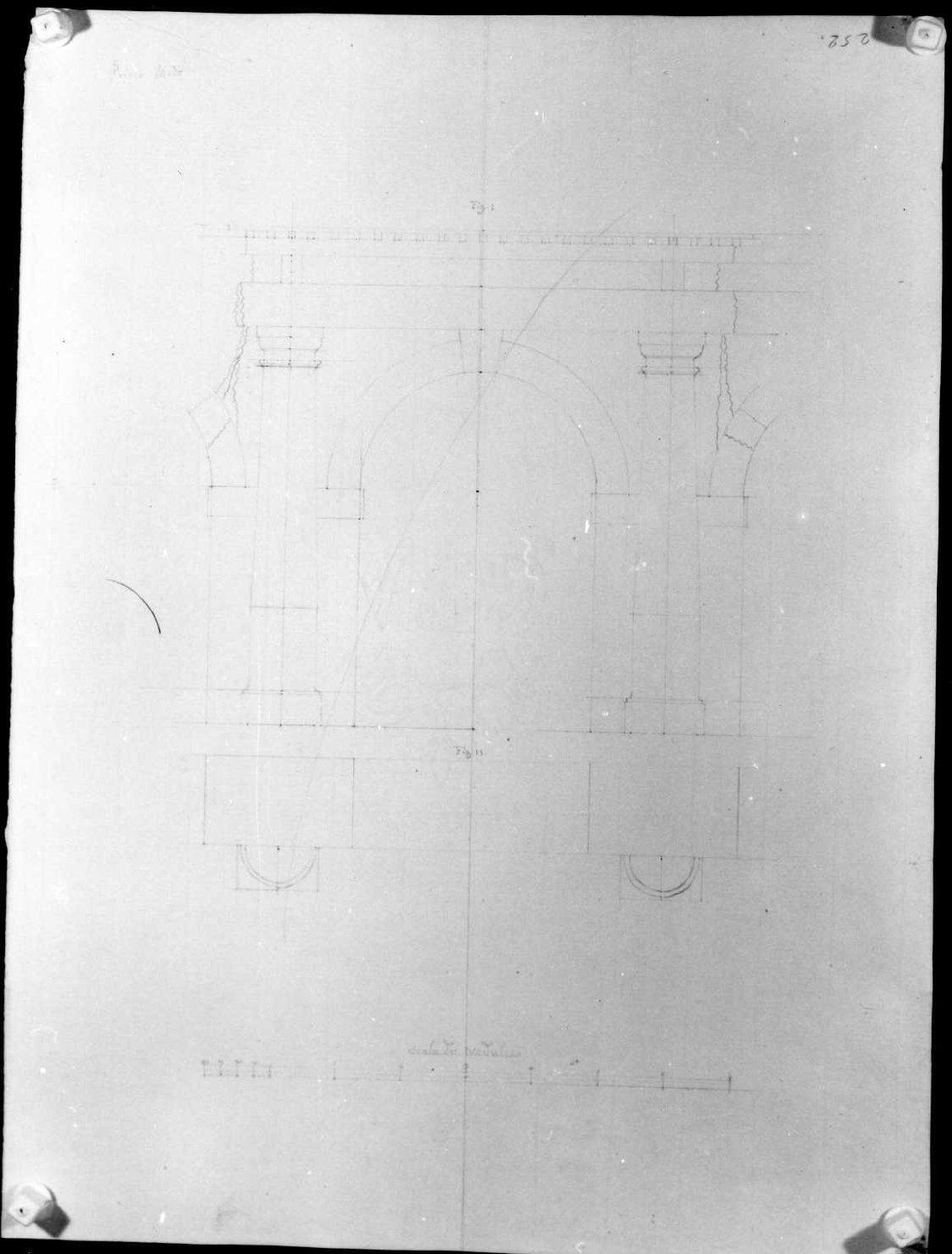 elementi architettonici (disegno, serie) di Calderari Ottone Maria (seconda metà sec. XVIII)