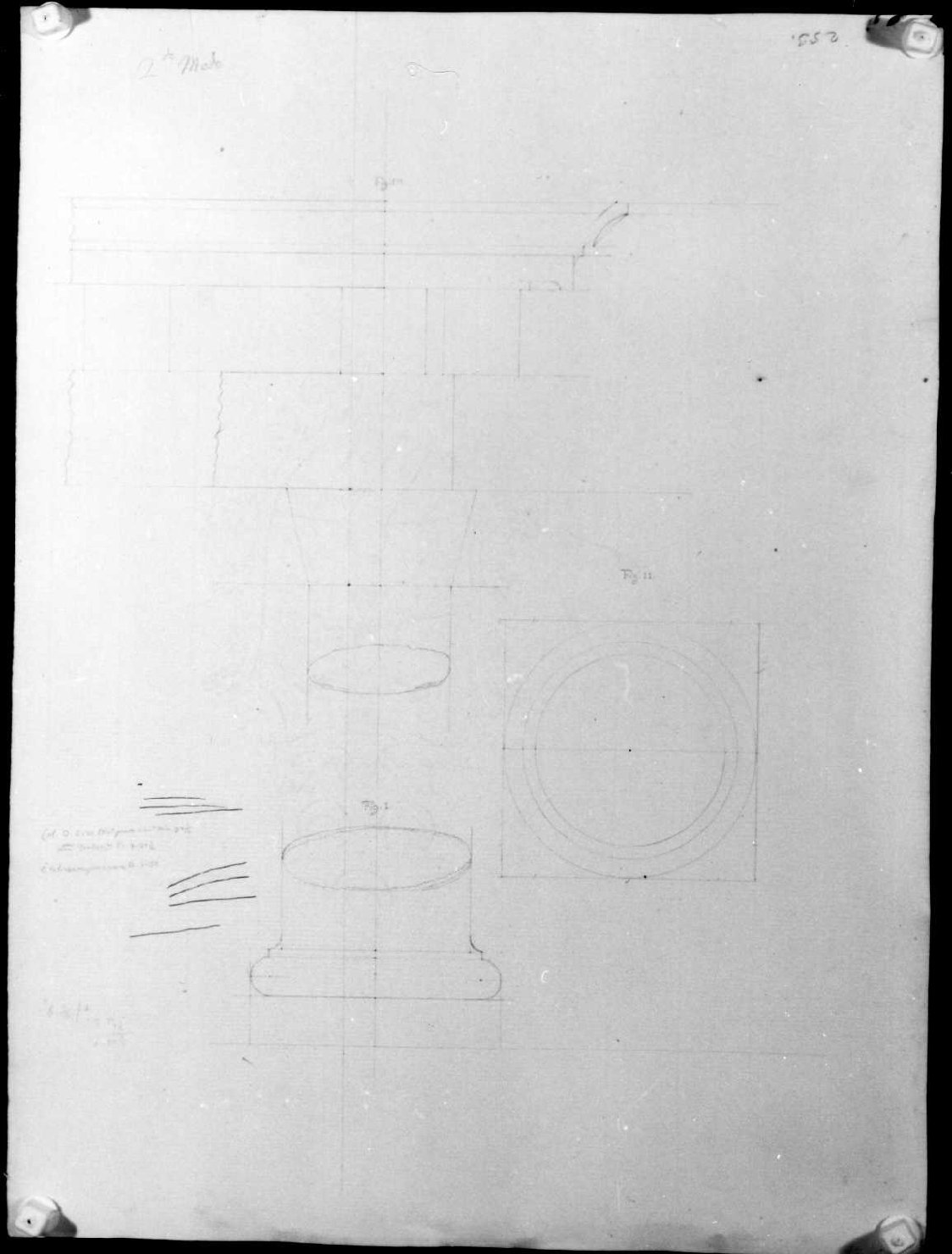 elementi architettonici (disegno, serie) di Calderari Ottone Maria (seconda metà sec. XVIII)