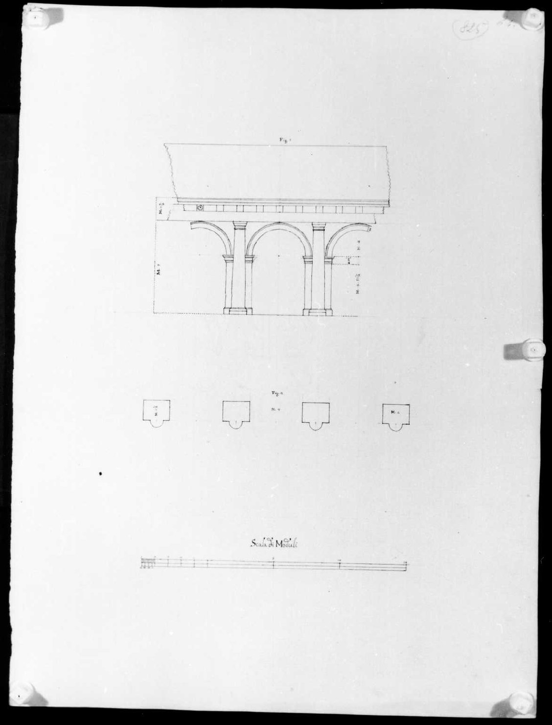 elementi architettonici (disegno, serie) di Calderari Ottone Maria (seconda metà sec. XVIII)