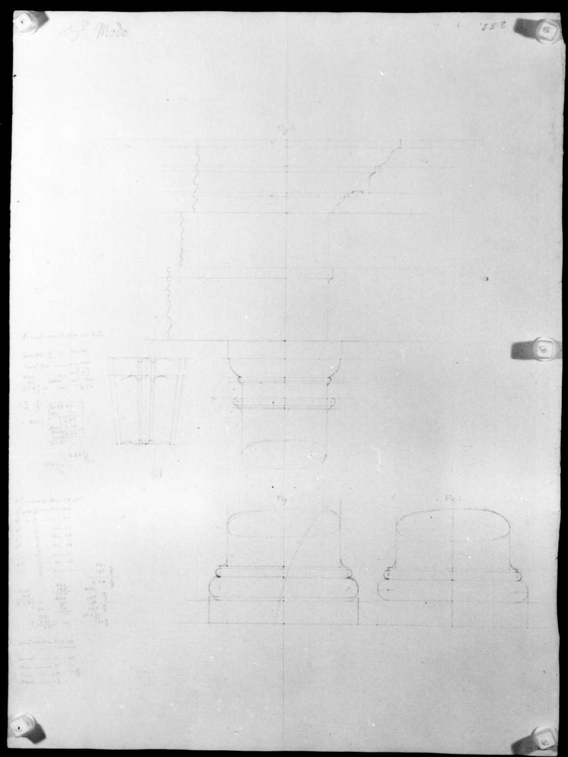 elementi architettonici (disegno, serie) di Calderari Ottone Maria (seconda metà sec. XVIII)