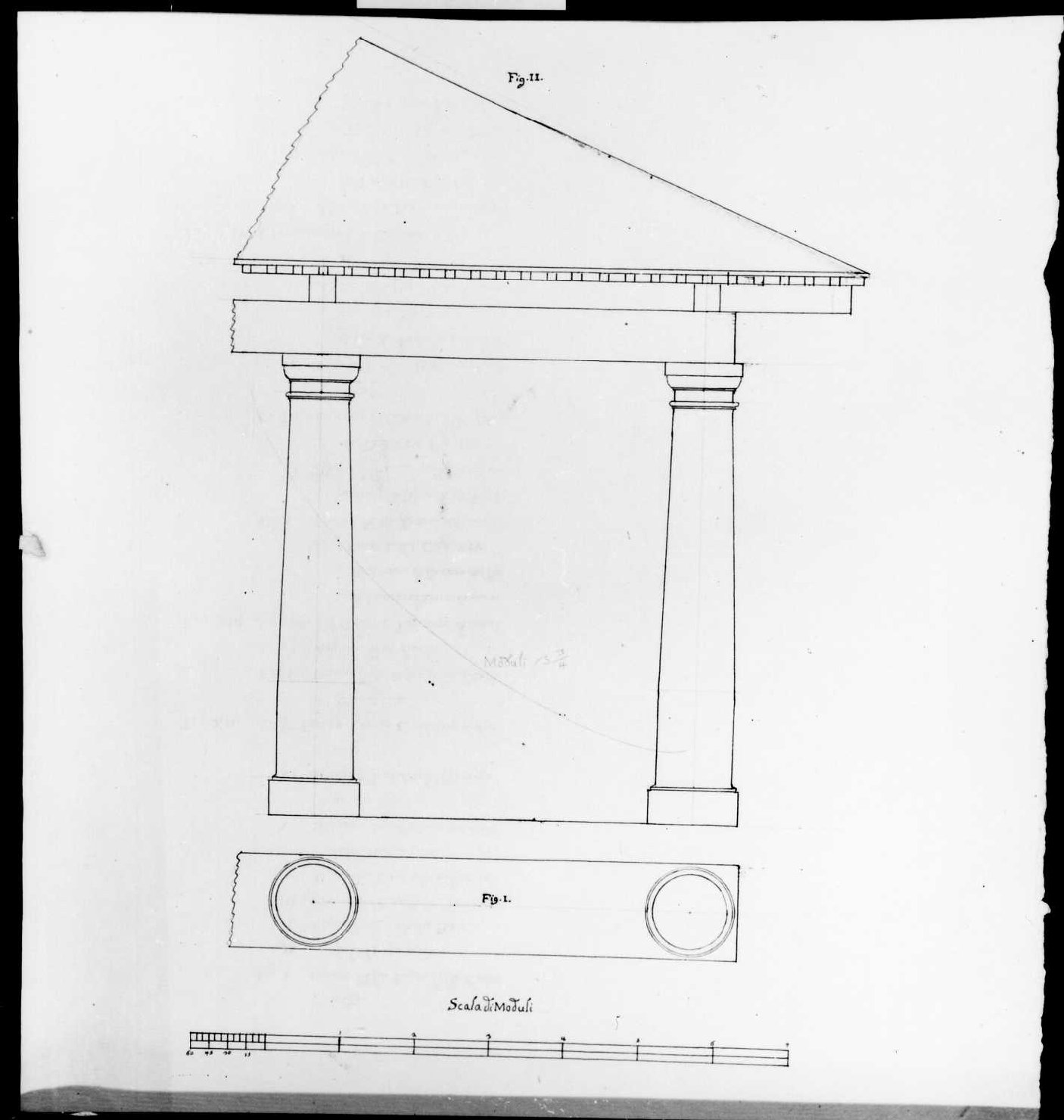 elementi architettonici (disegno, serie) di Calderari Ottone Maria (seconda metà sec. XVIII)