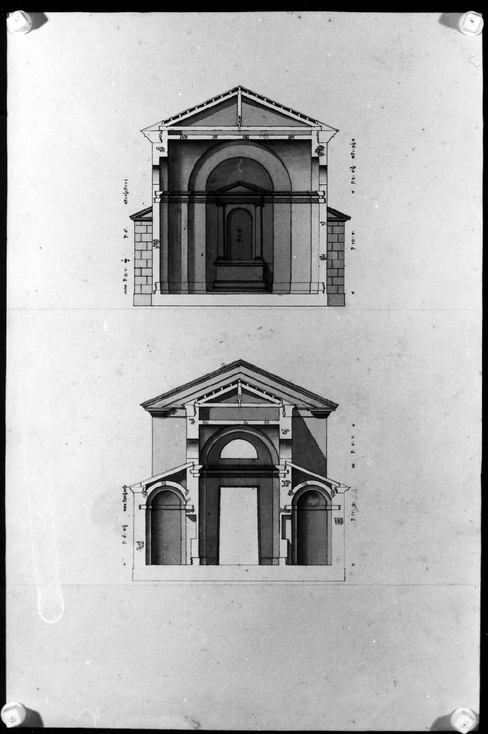 oratorio Monza a Breganze (disegno, serie) di Calderari Ottone Maria (sec. XVIII)